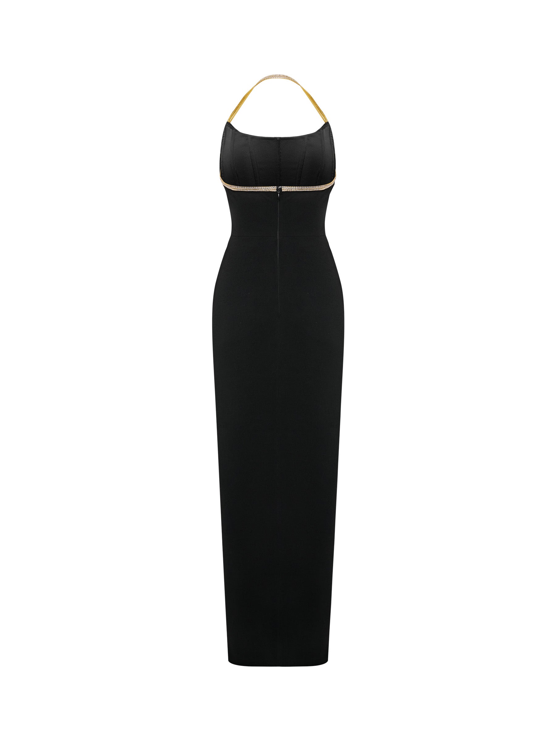 Black Evening Dress with High Slit