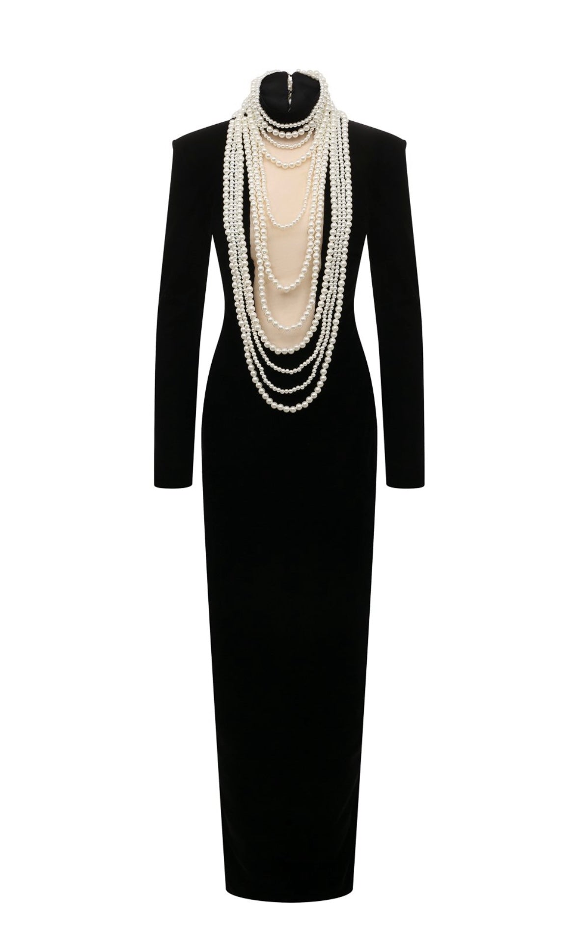 Gown with Pearl Detailing