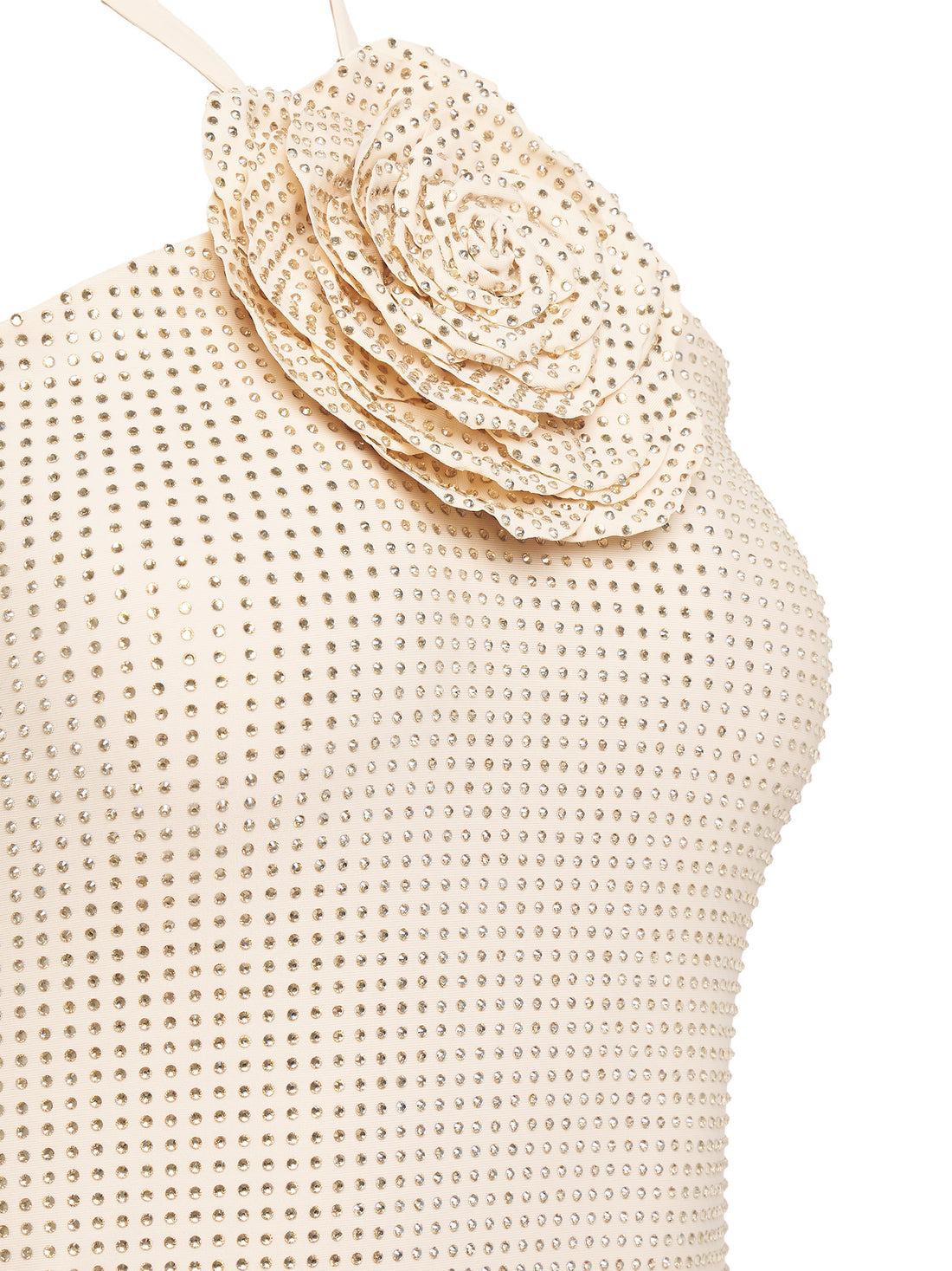 Ivory Halter Gown with Rose Appliqué