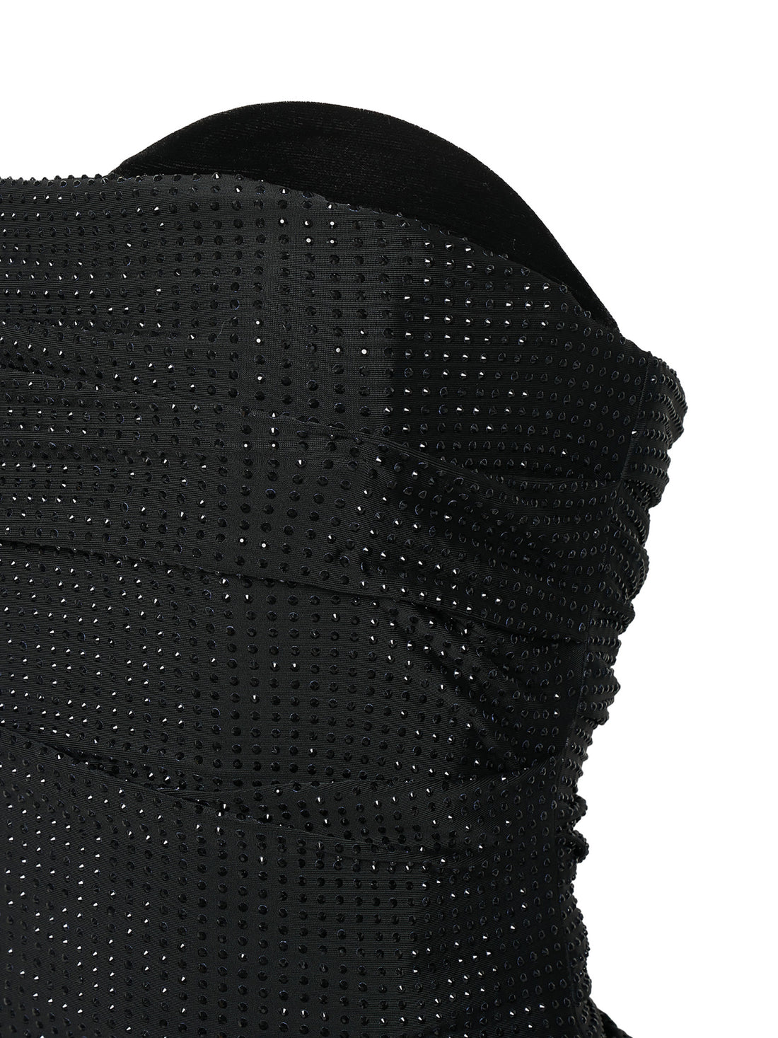 Black Crystal-Embellished Mini Dress