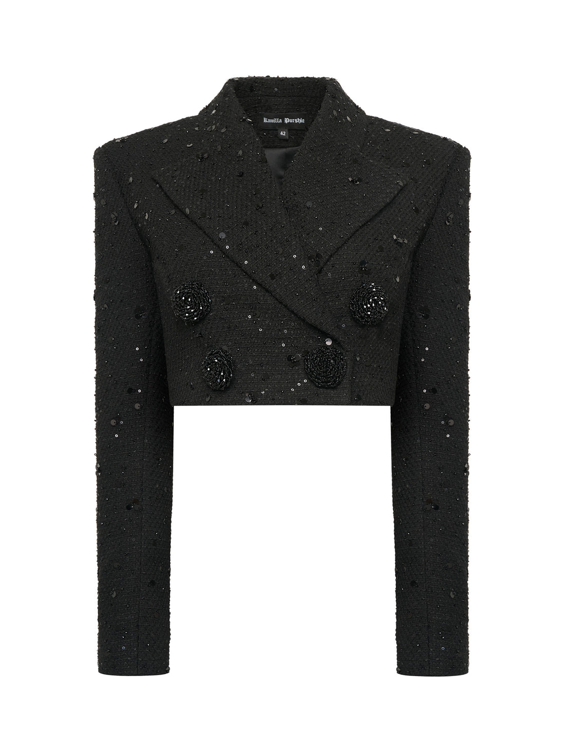 Black Tweed Sequin Suit