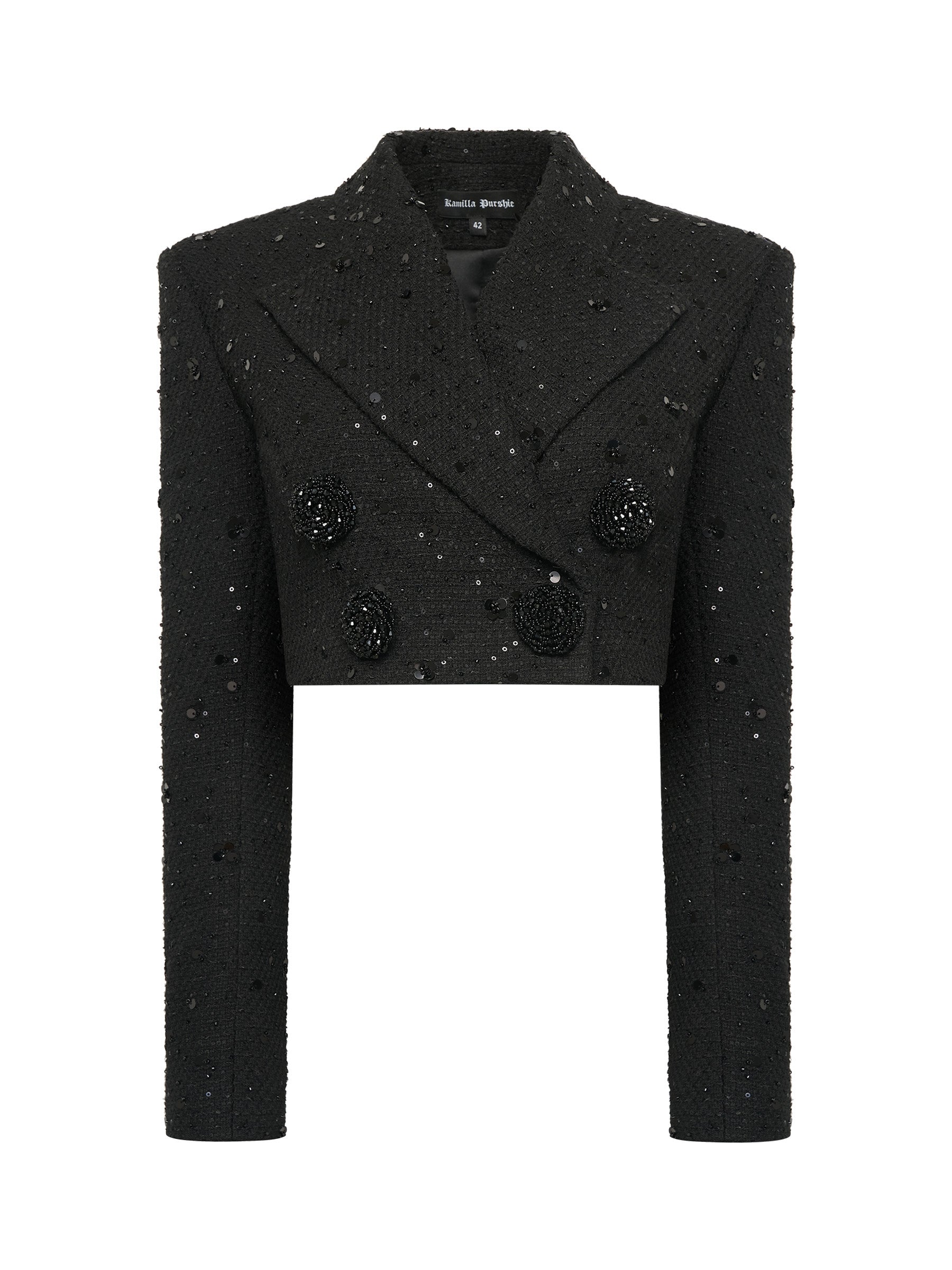 Black Tweed Sequin Suit