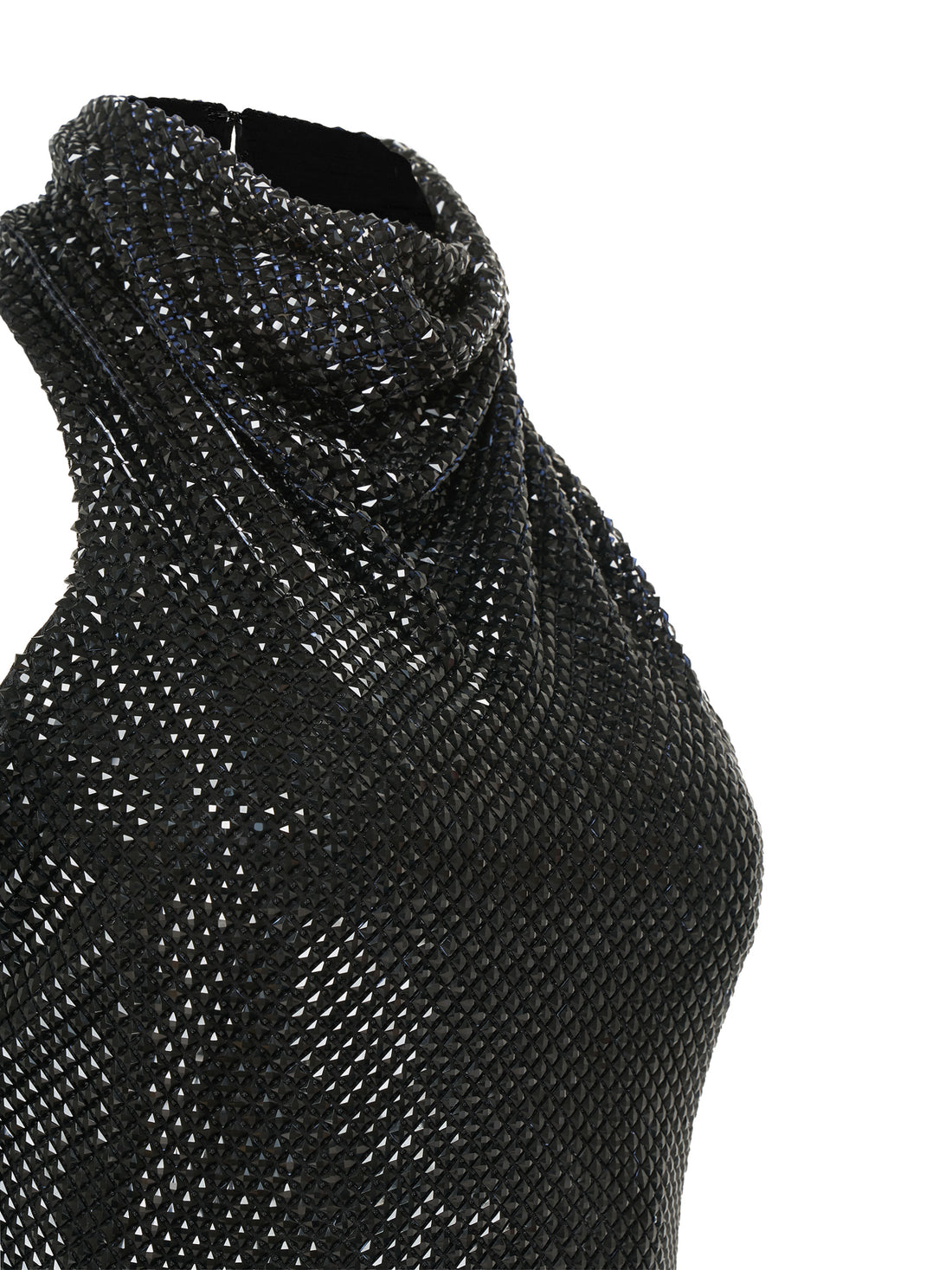 Black crystal-embellished mini dress