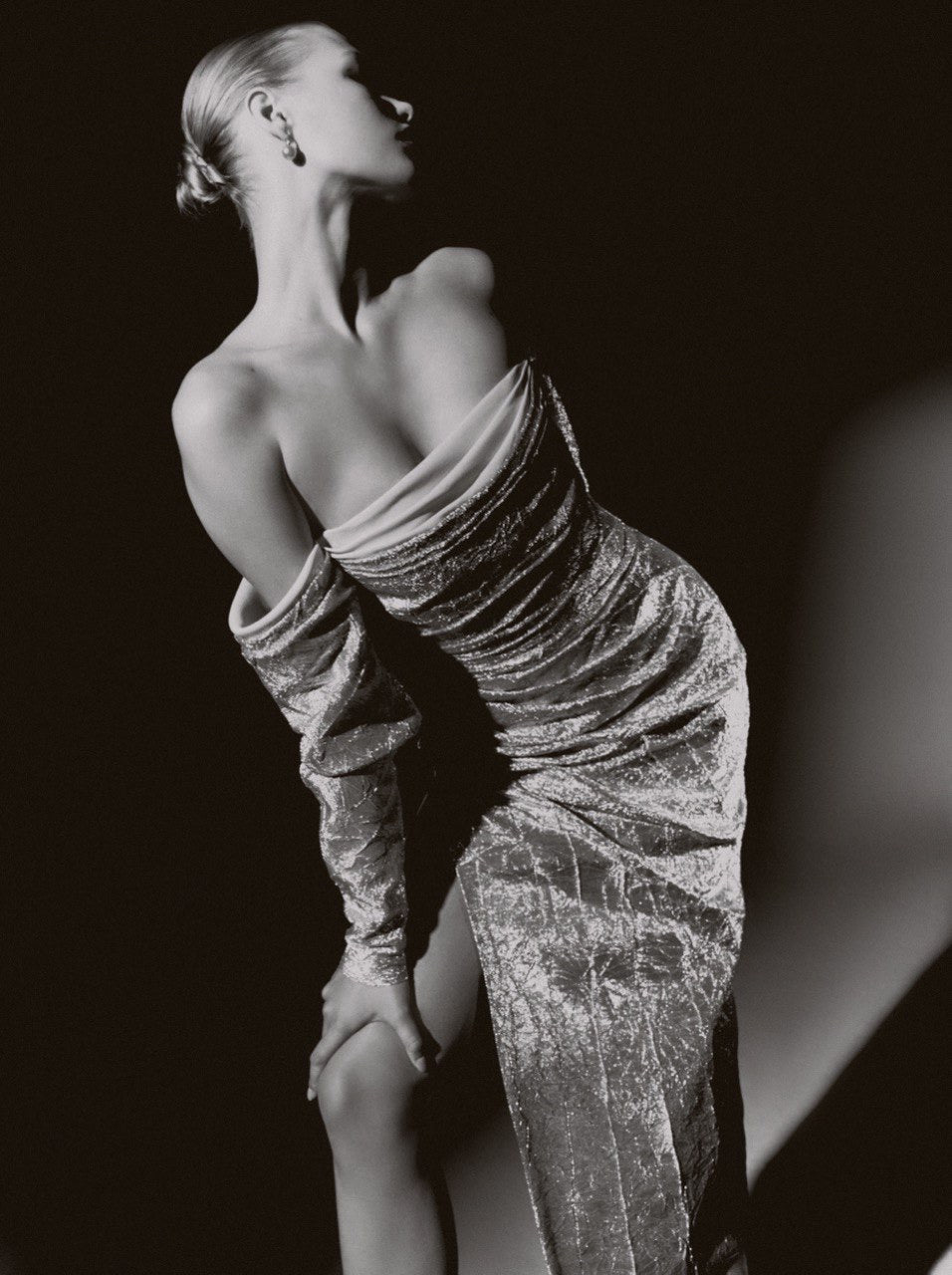 Gown with Sculptural Sleeves