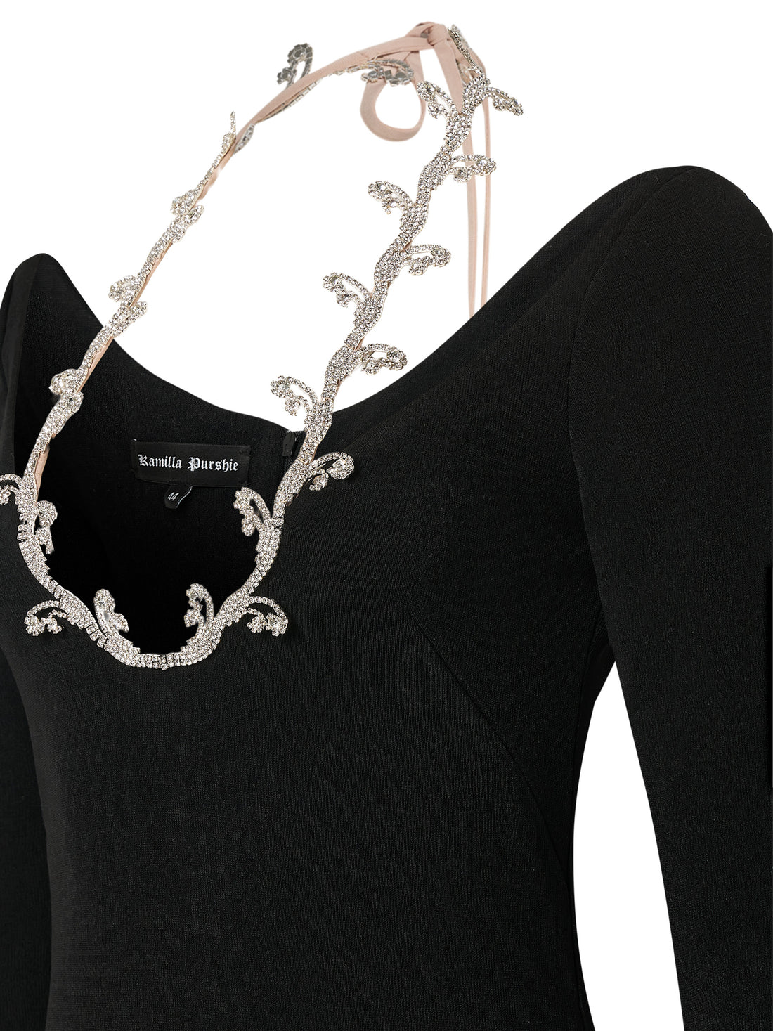 Black gown with crystal inlay