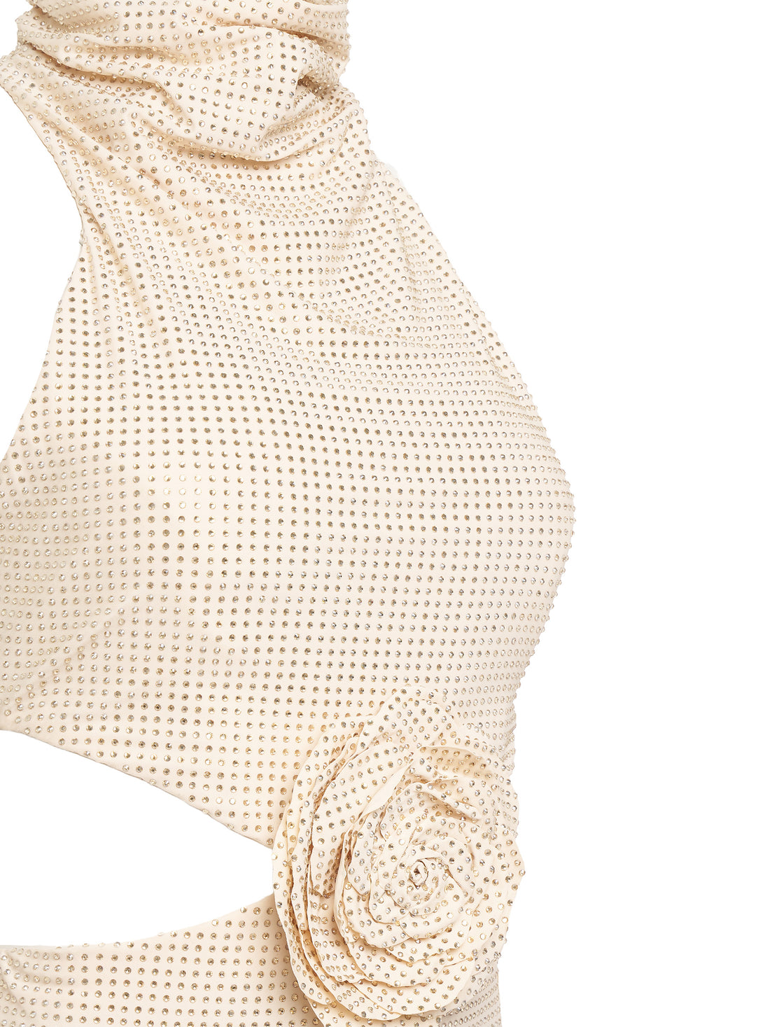 Ivory gown with floral waist detail