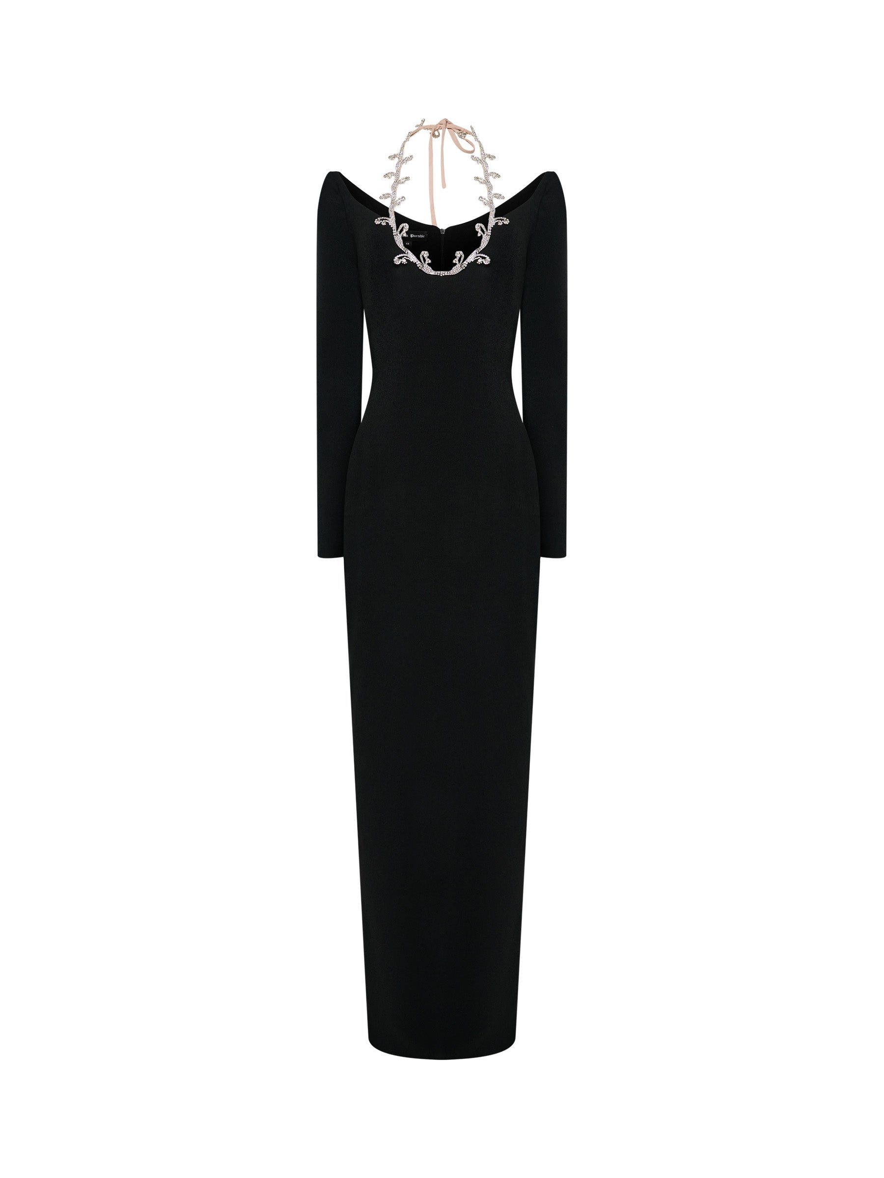 Black gown with crystal inlay