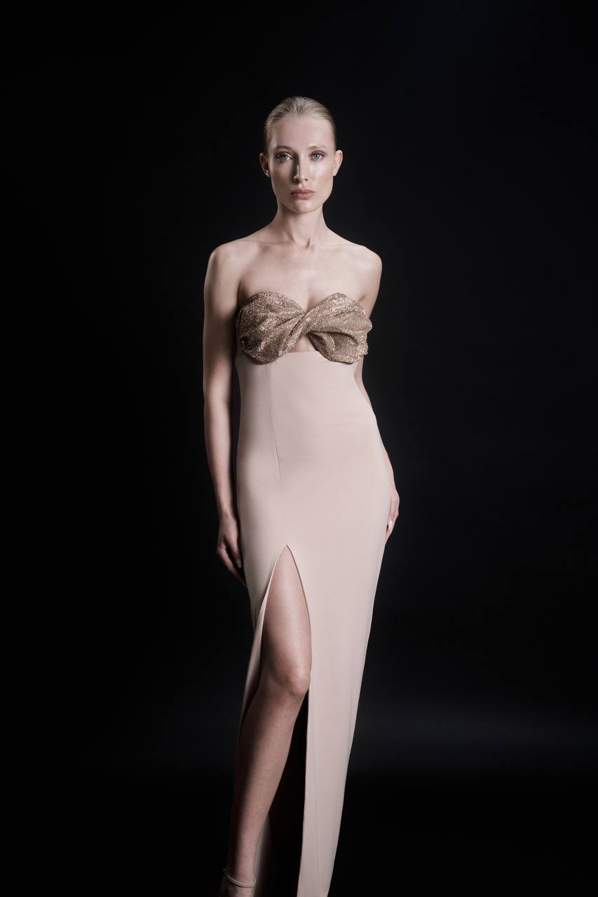 Evening dress with crystal embellishment