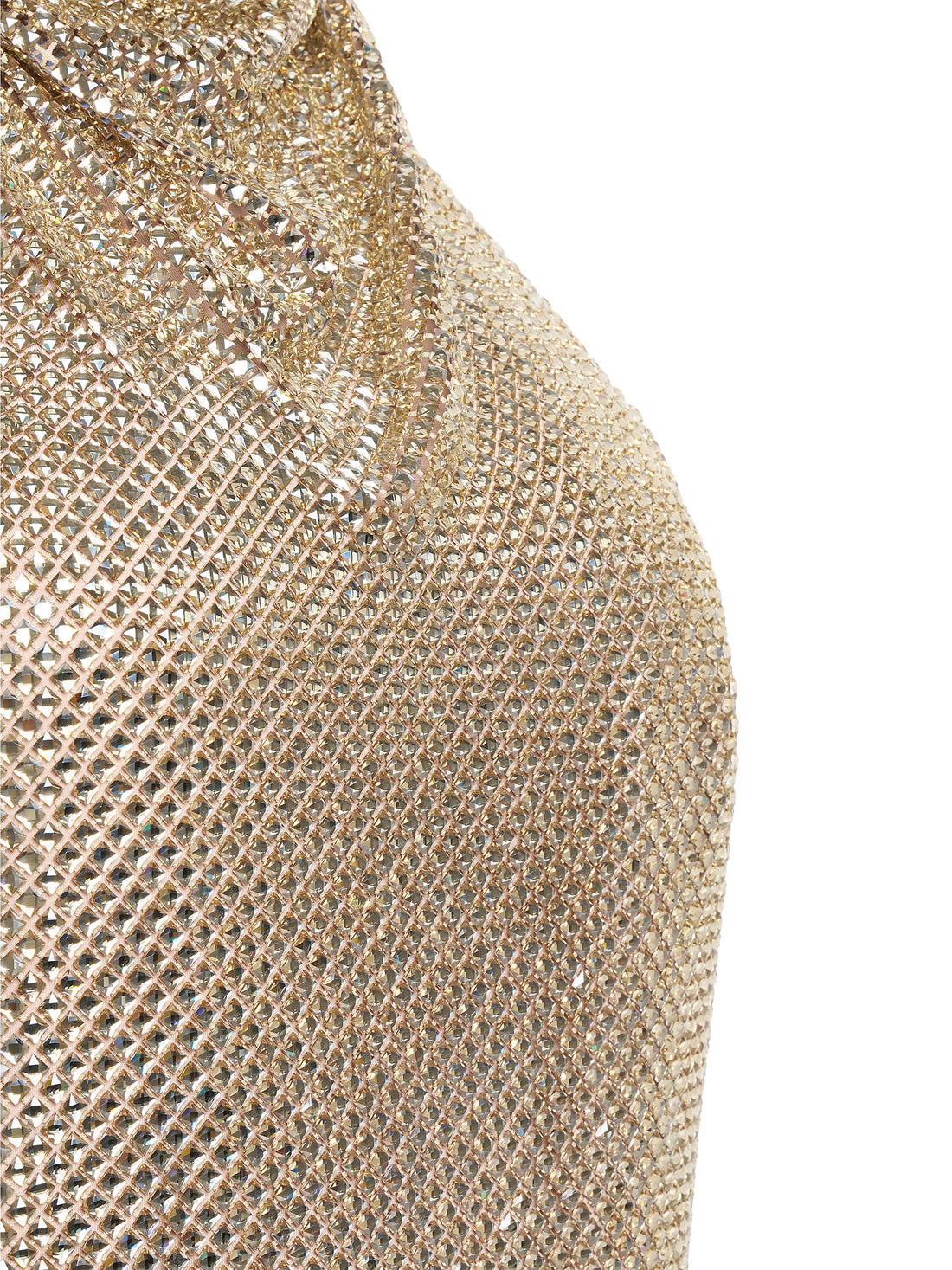 Gold crystal-embellished mini dress