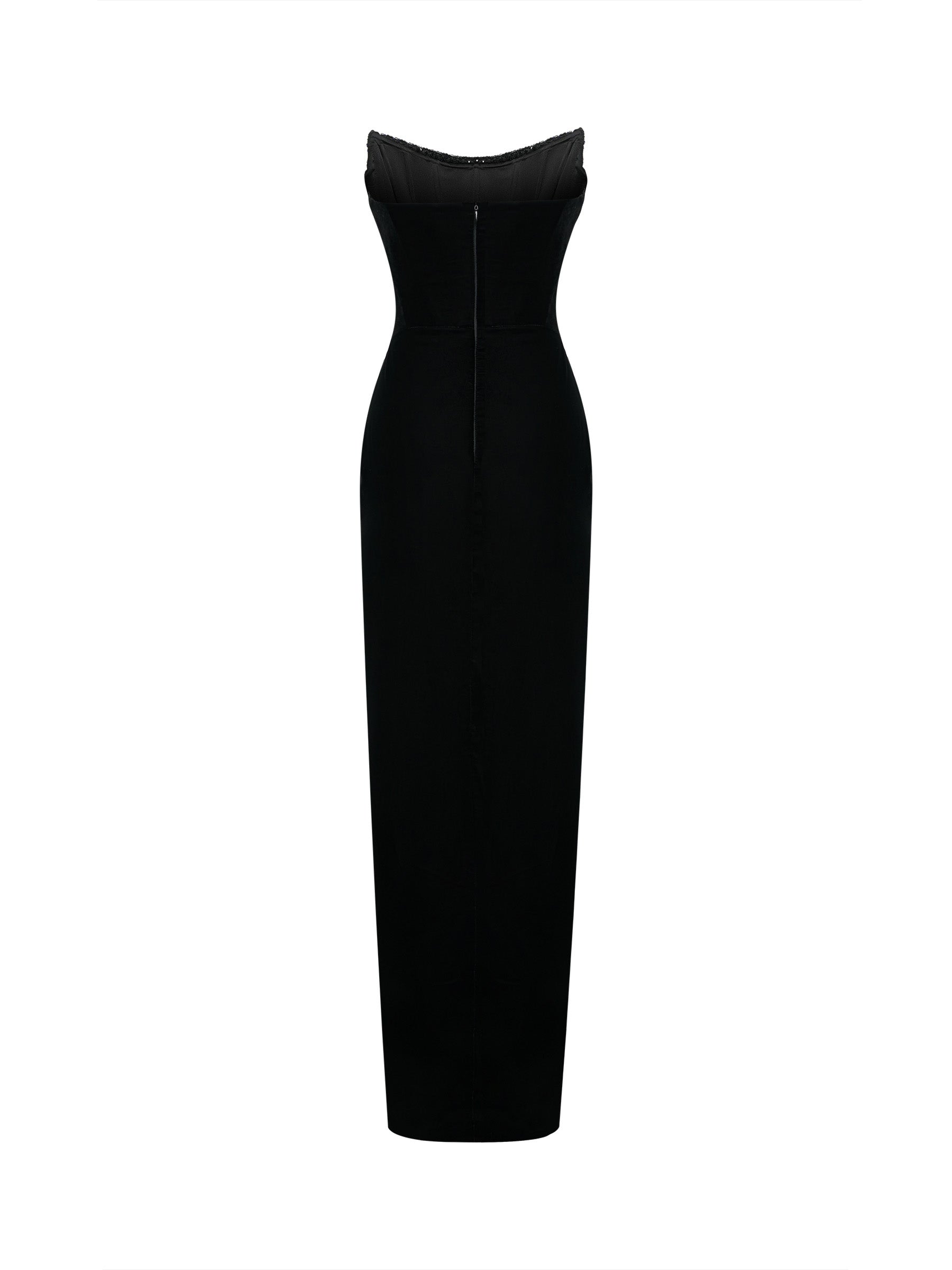 Black Off-Shoulder Gown with Sequin Bodice