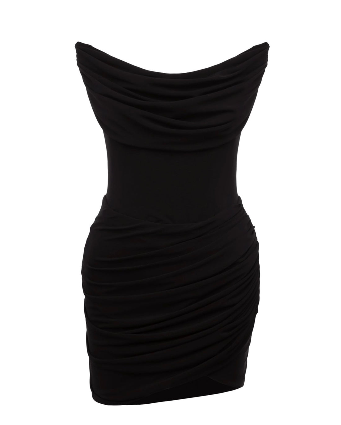 Black Draped Mini Dress