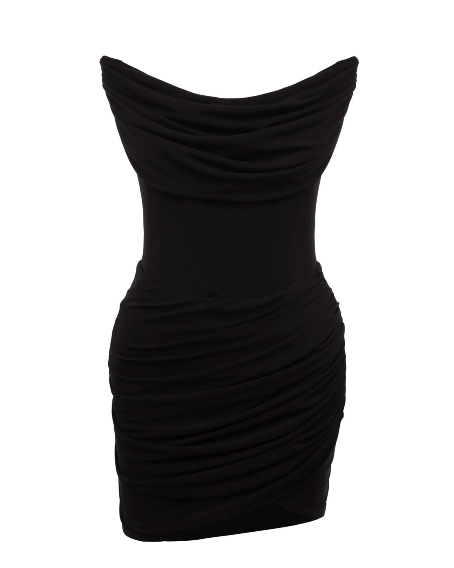 Black Draped Mini Dress