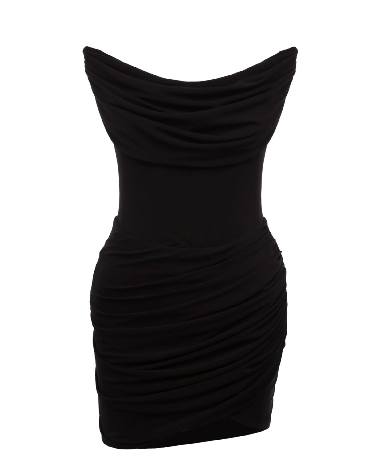 Black Draped Mini Dress