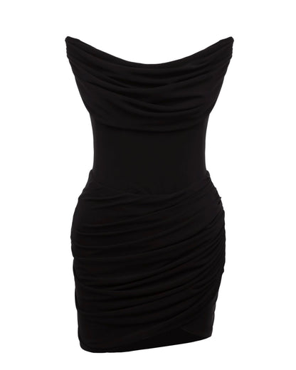 Black Draped Mini Dress