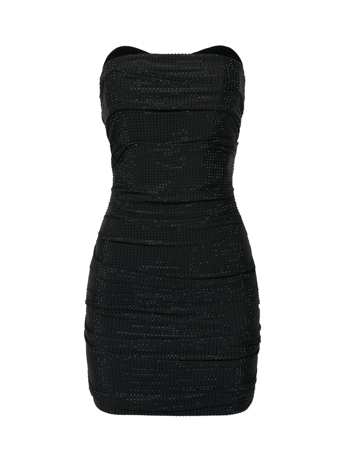 Black Crystal-Embellished Mini Dress