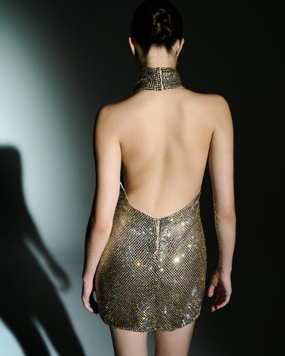 Black gown with side cut-outs and crystals