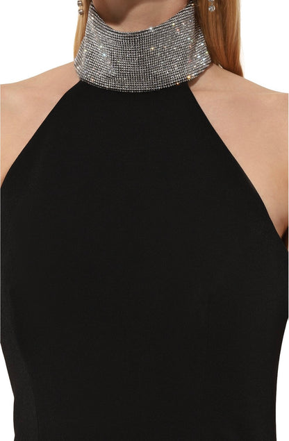 Halter Gown with Embellished Collar