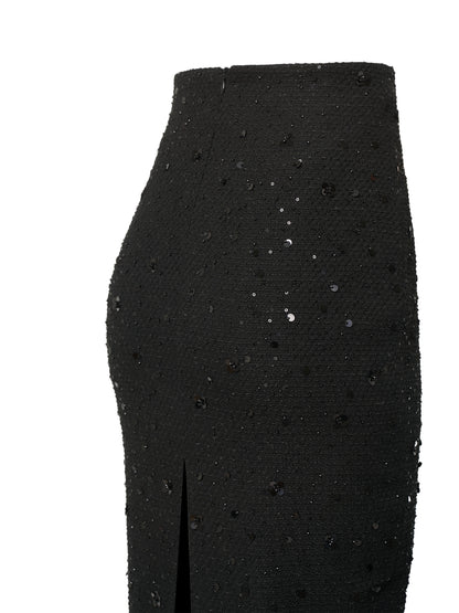 Black Tweed Sequin Suit