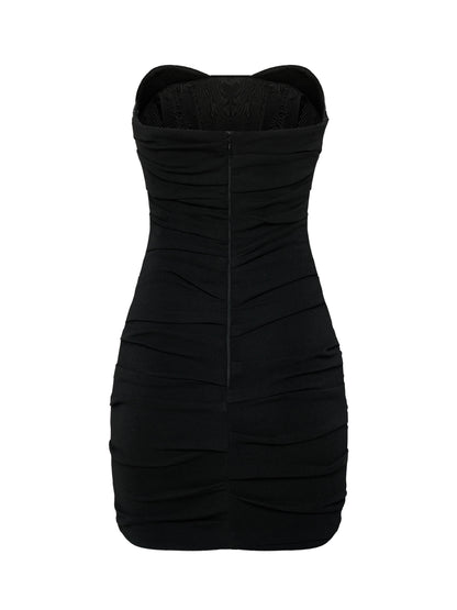 Black Draped Mini Dress