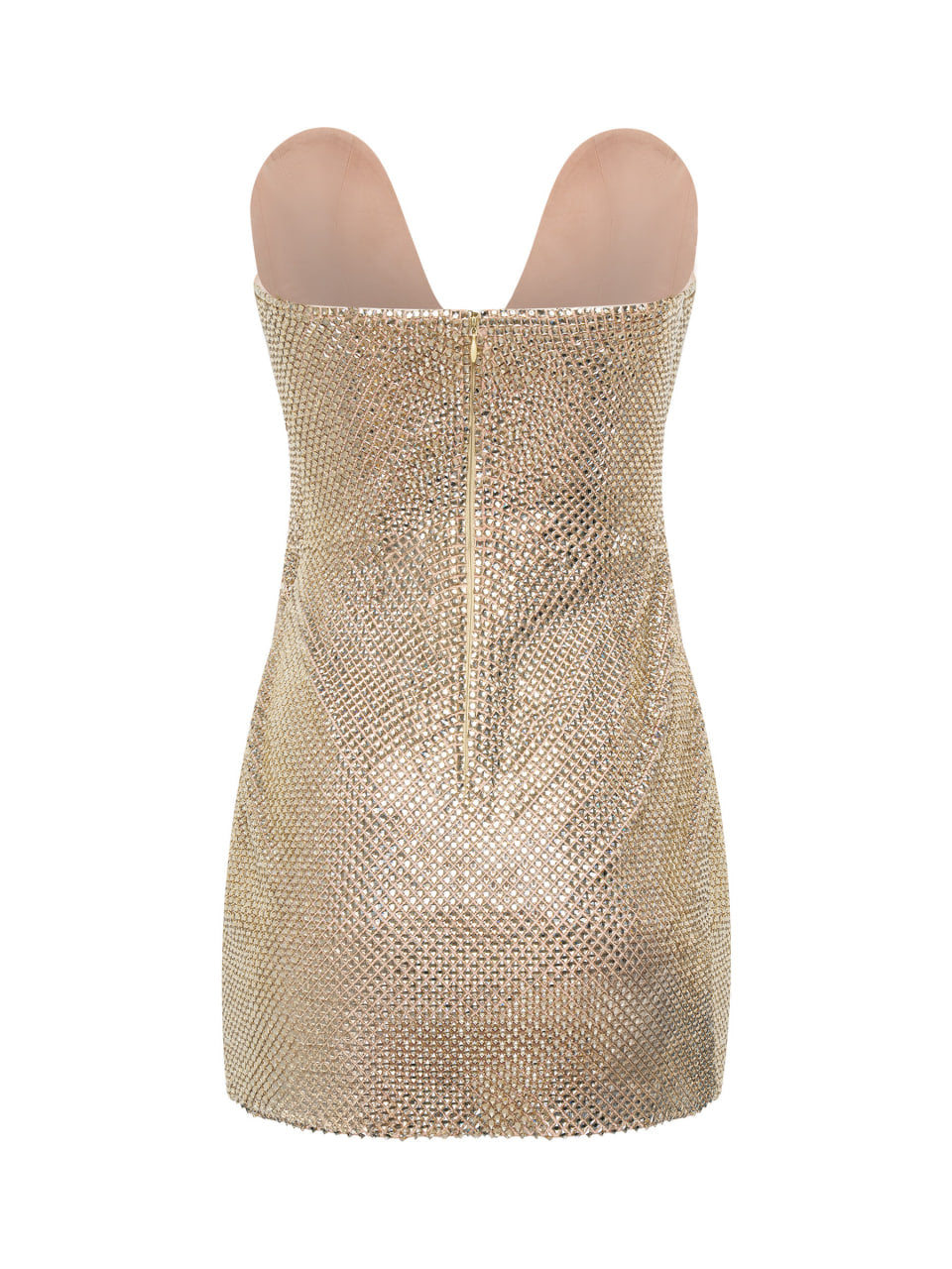 Gold crystal-embellished mini dress