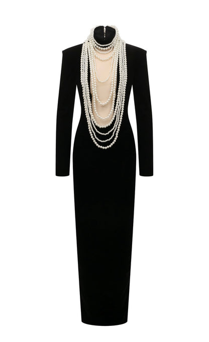 Gown with Pearl Detailing