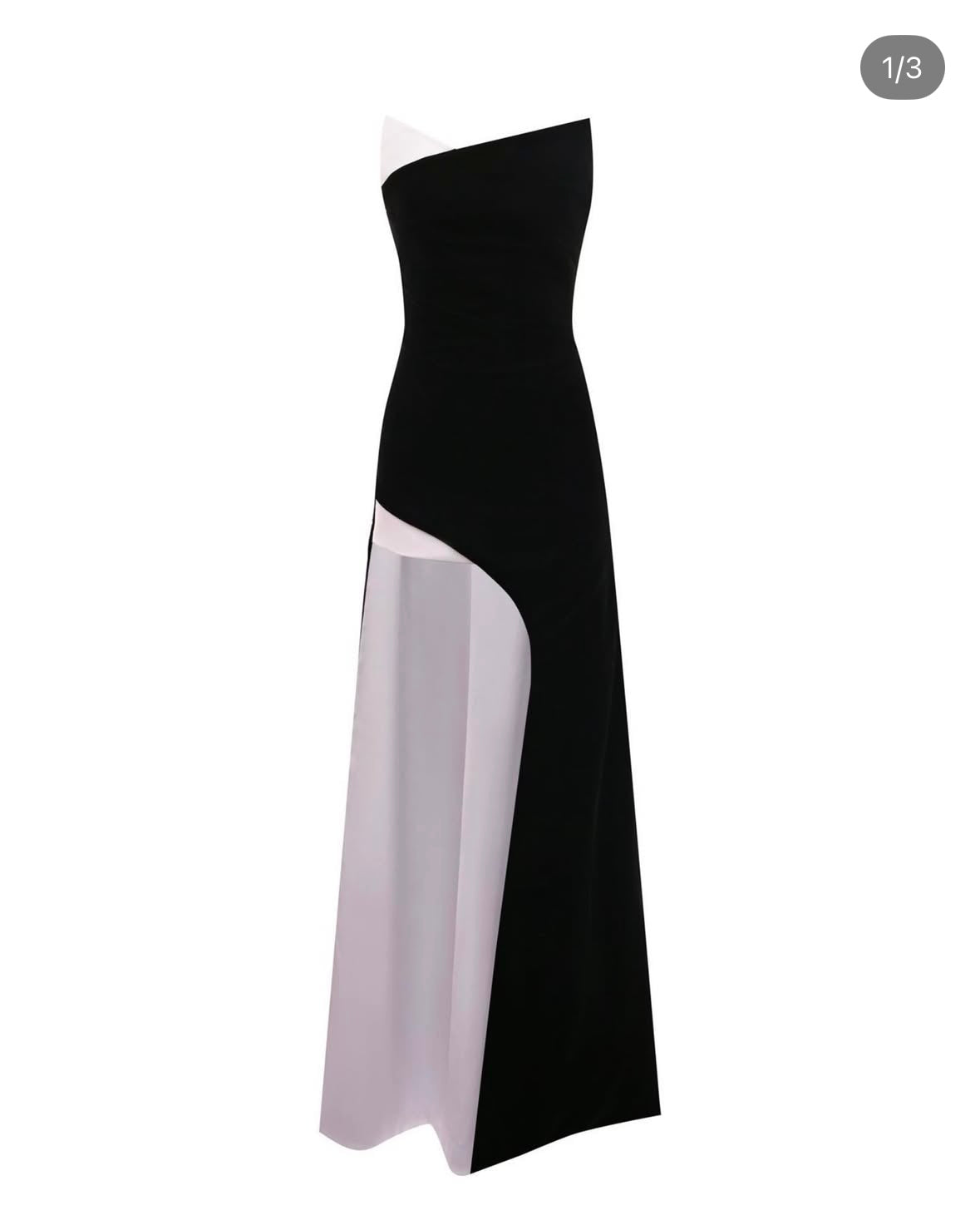 Black &amp; White Asymmetric Gown