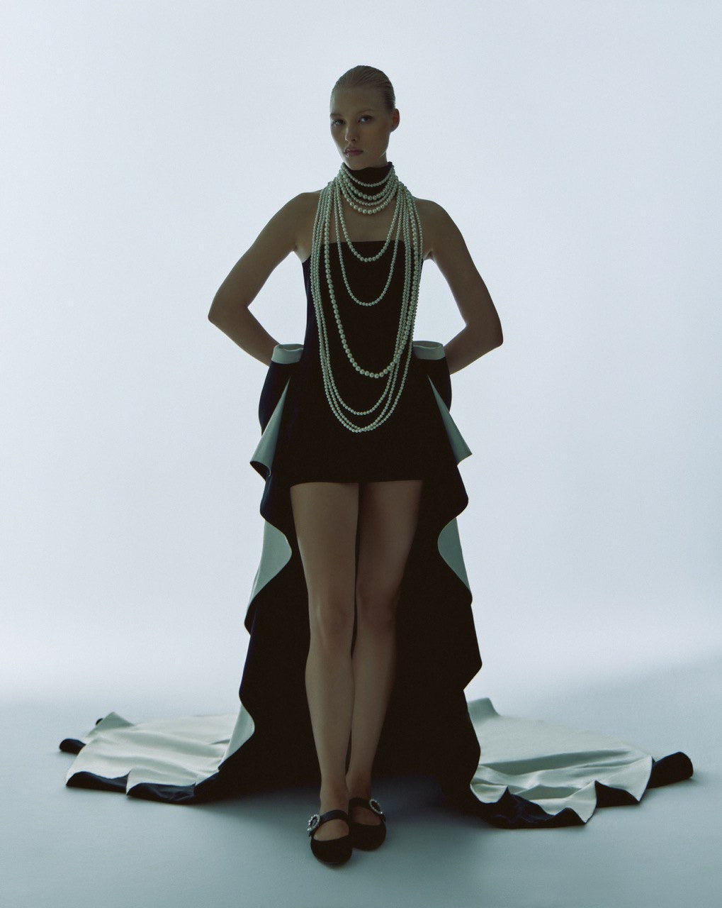 Mini Dress with Train