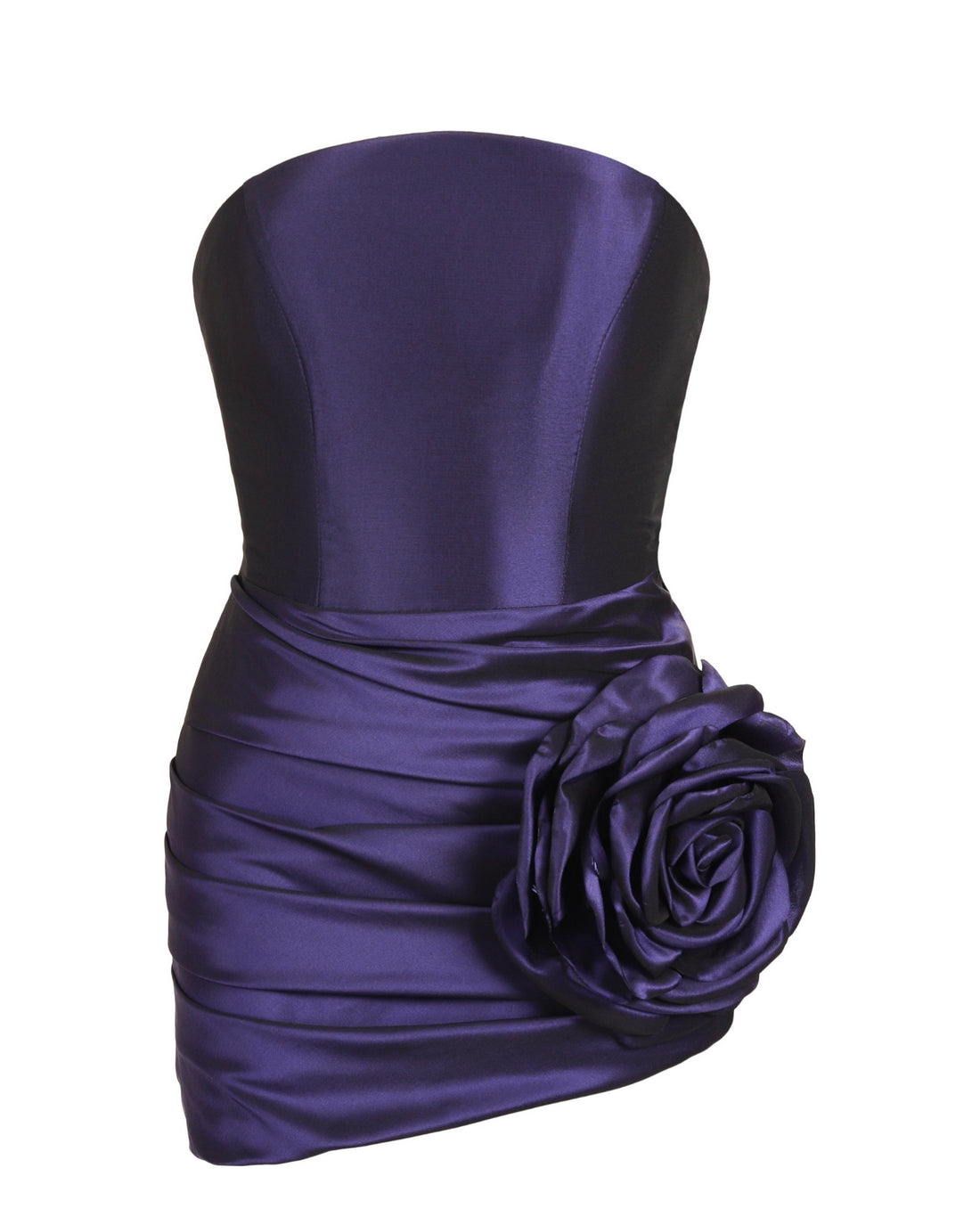 Purple Mini Dress with Rose Detail