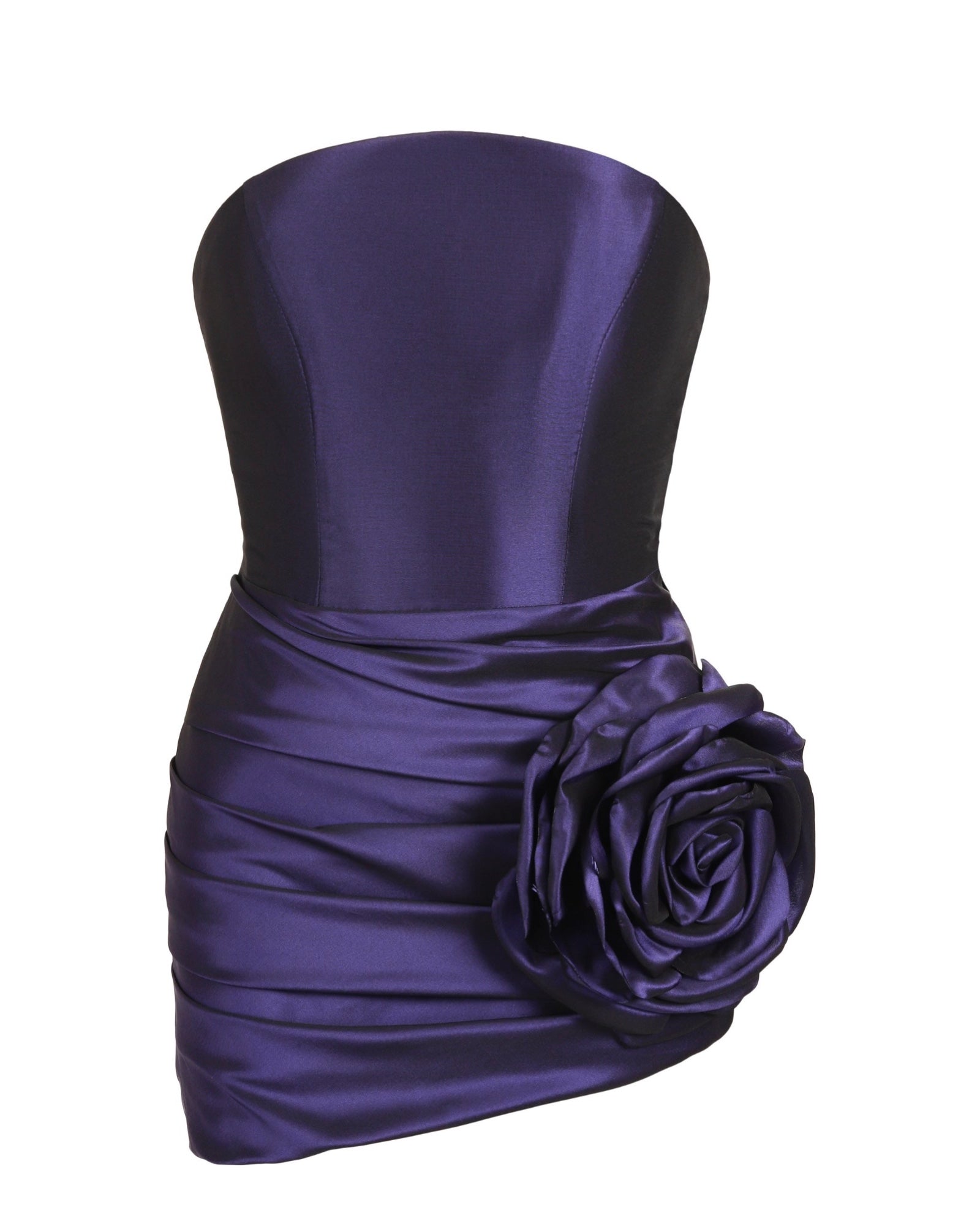 Purple Mini Dress with Rose Detail