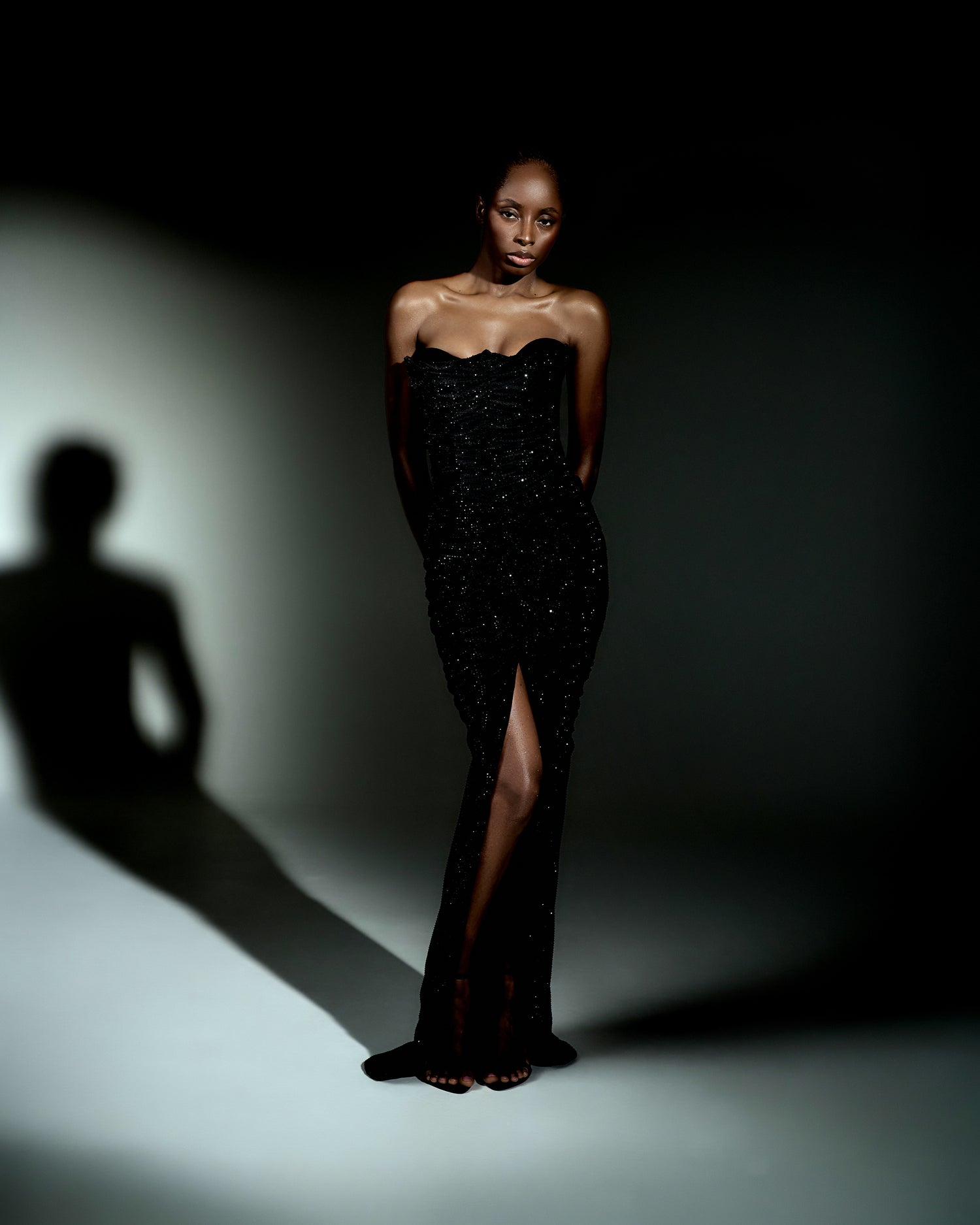 Fully crystal-embellished gown