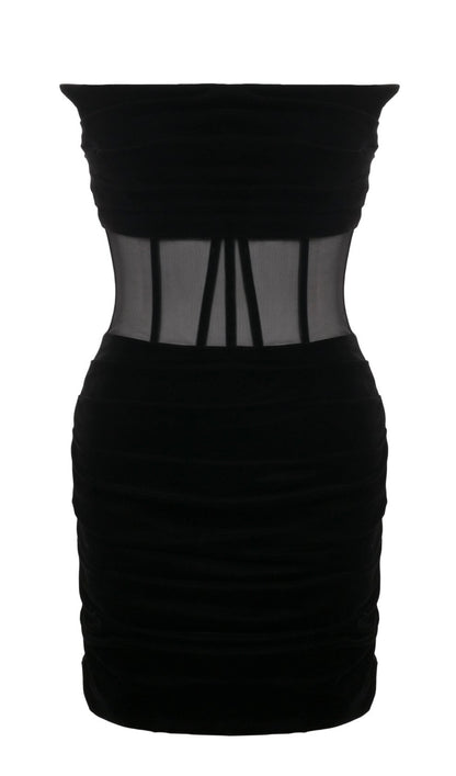 Mini Dress with Sheer Corset