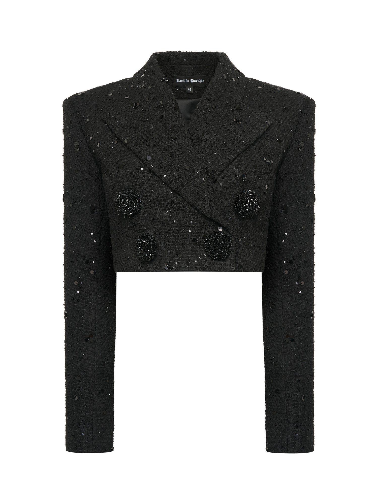 Black Tweed Sequin Suit