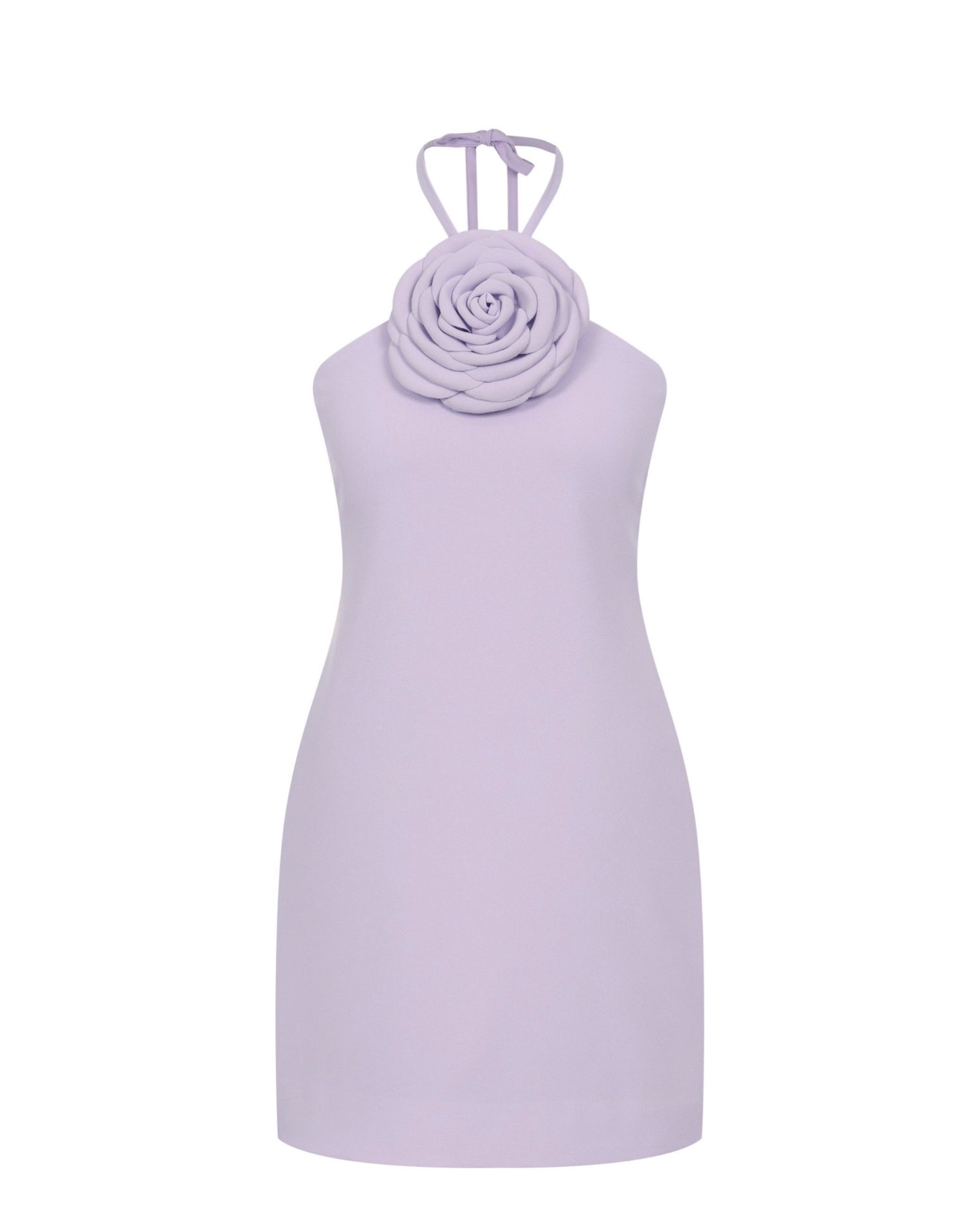 Lilac Mini Dress with Rose