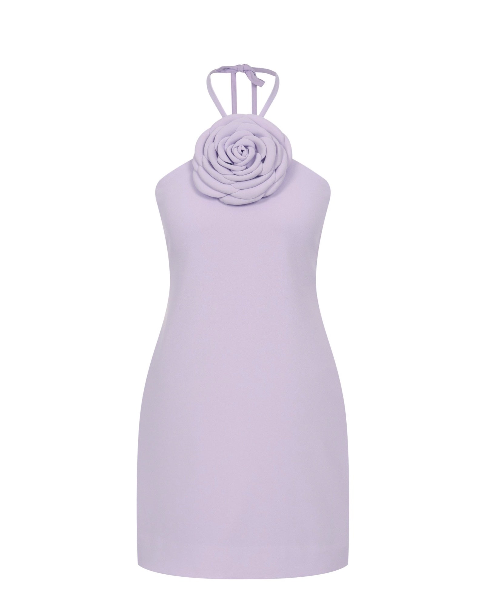 Lilac Mini Dress with Rose