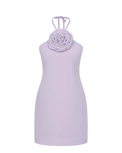 Lilac Mini Dress with Rose