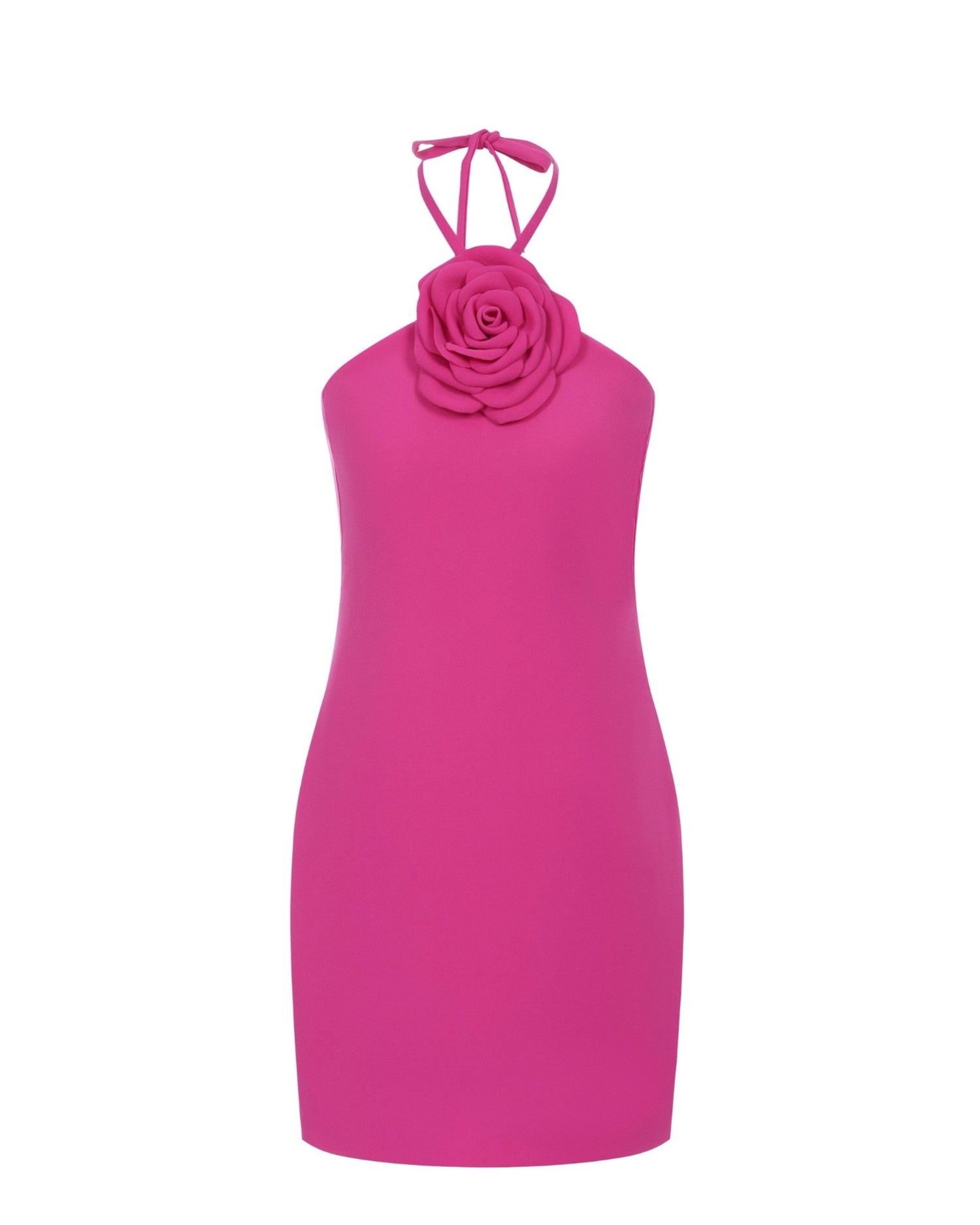 Fuchsia Mini Dress with Rose