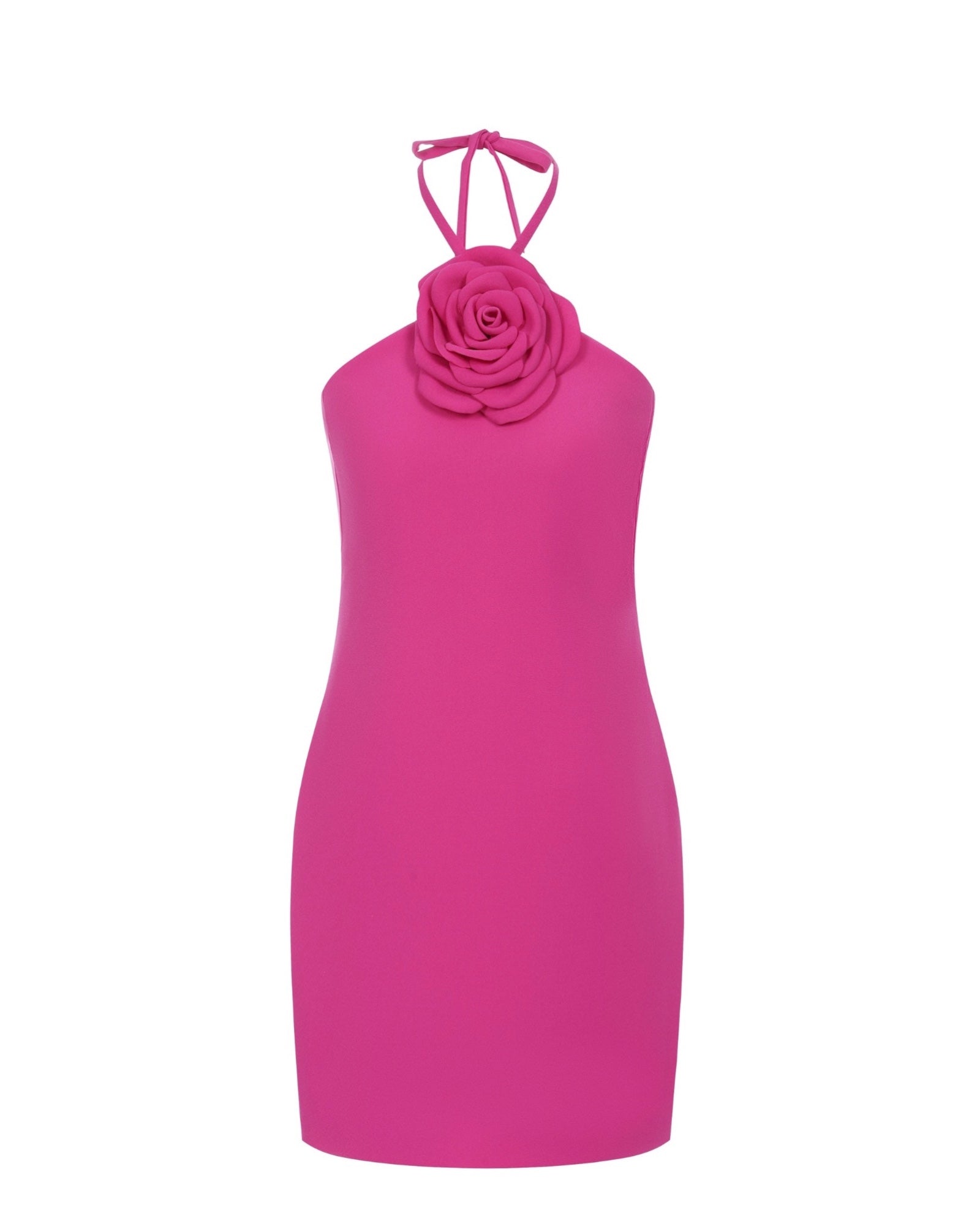 Fuchsia Mini Dress with Rose