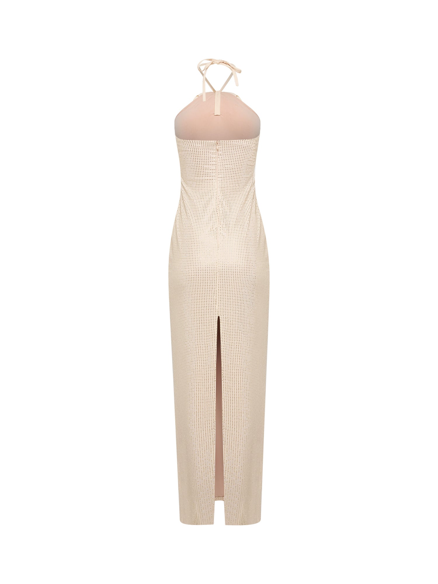 Ivory Halter Gown with Rose Appliqué