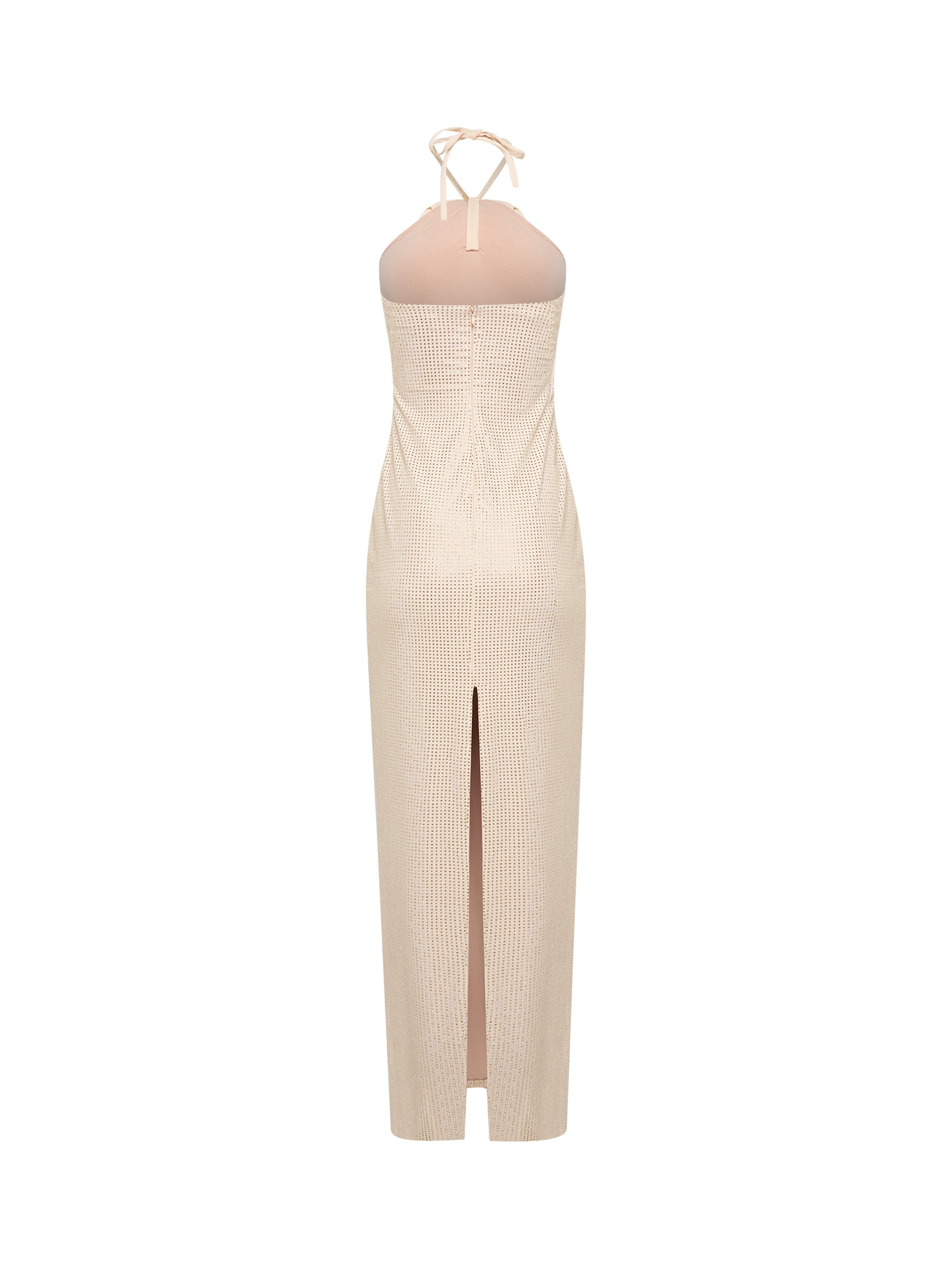 Ivory Halter Gown with Rose Appliqué