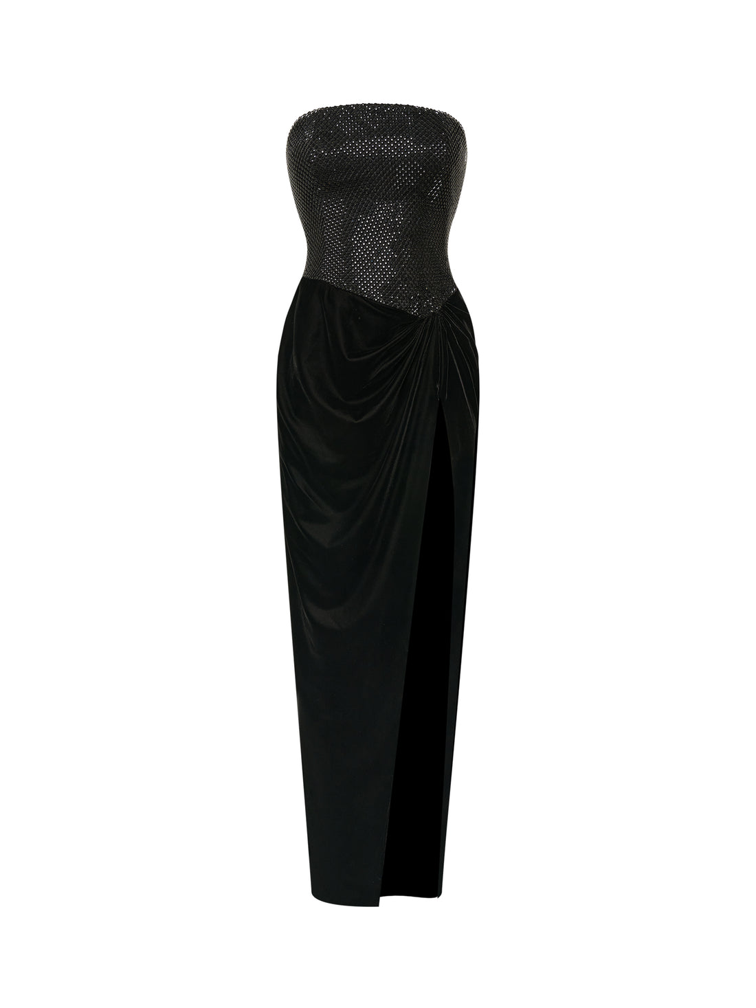 Velvet Gown with Crystal Corset Bodice