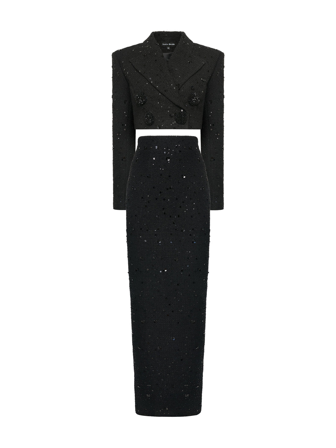 Black Tweed Sequin Suit