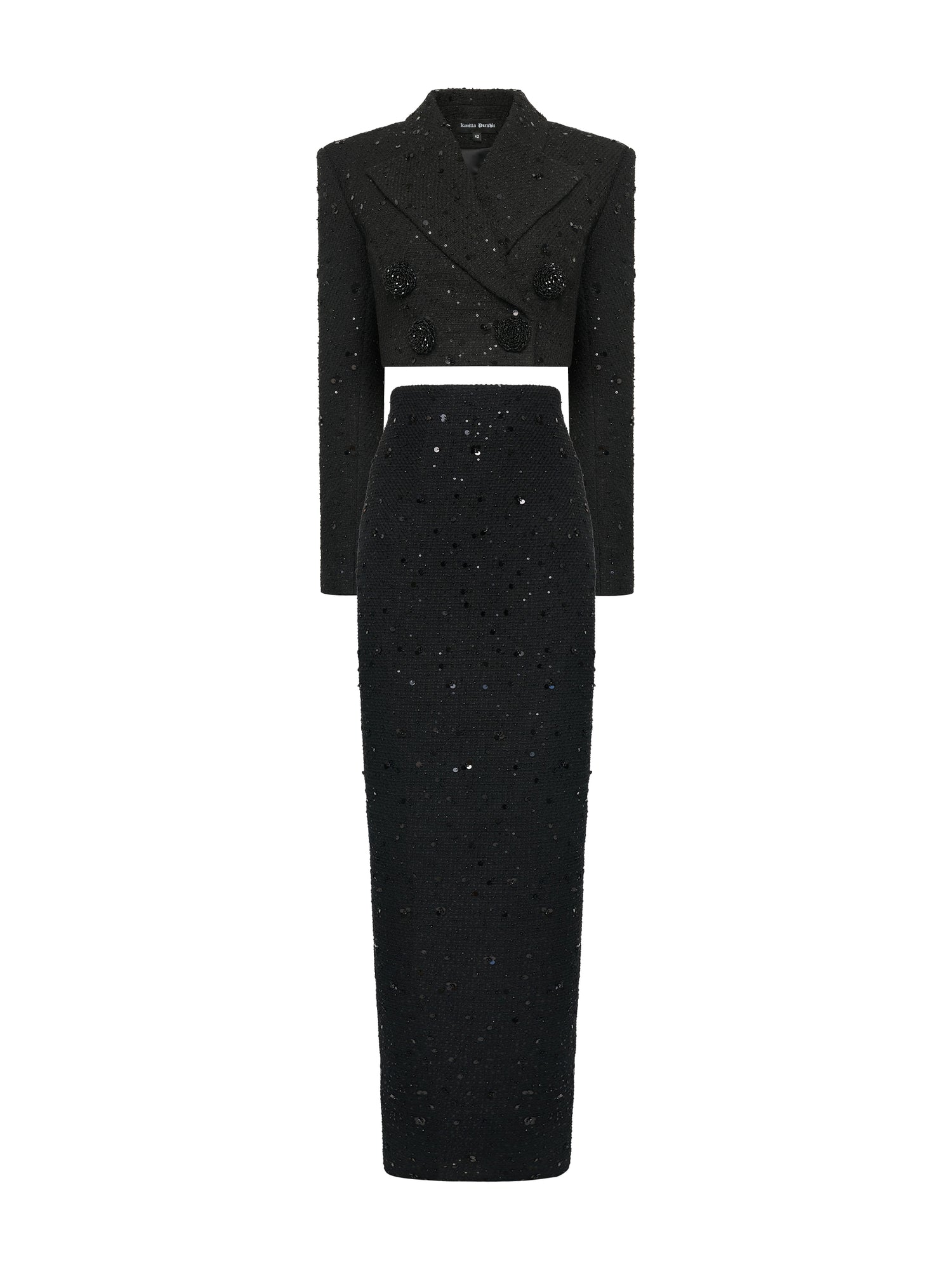 Black Tweed Sequin Suit