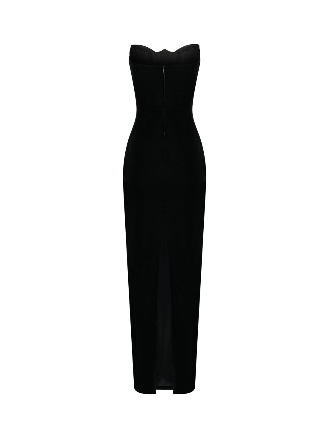 Black gown with crystal neckline