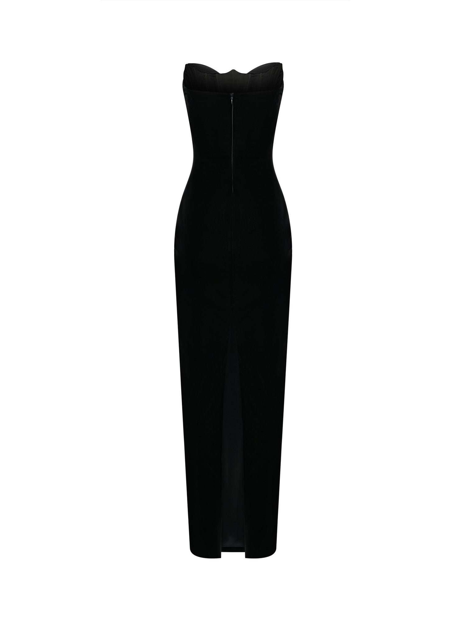 Black gown with crystal neckline
