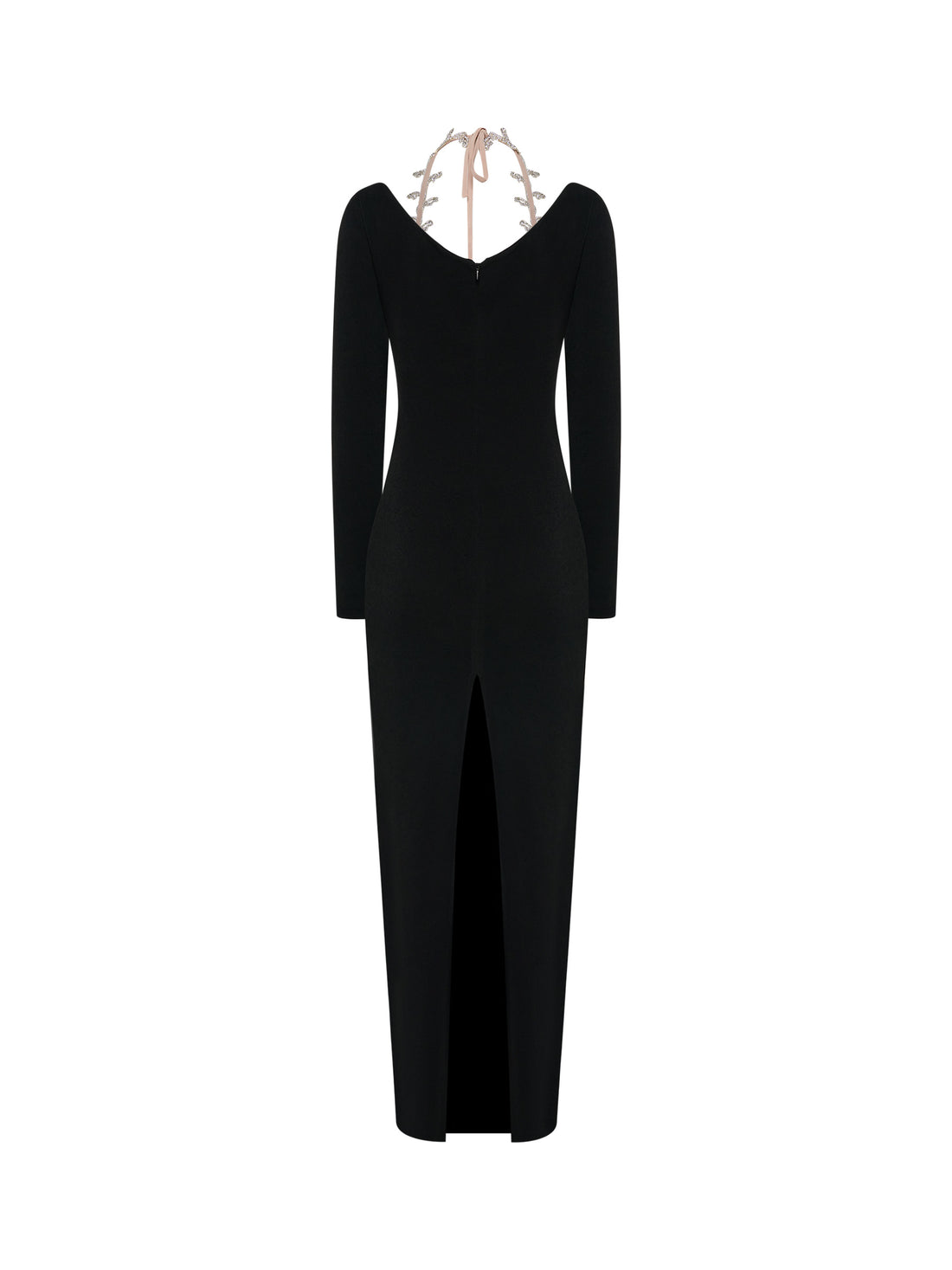 Black gown with crystal inlay