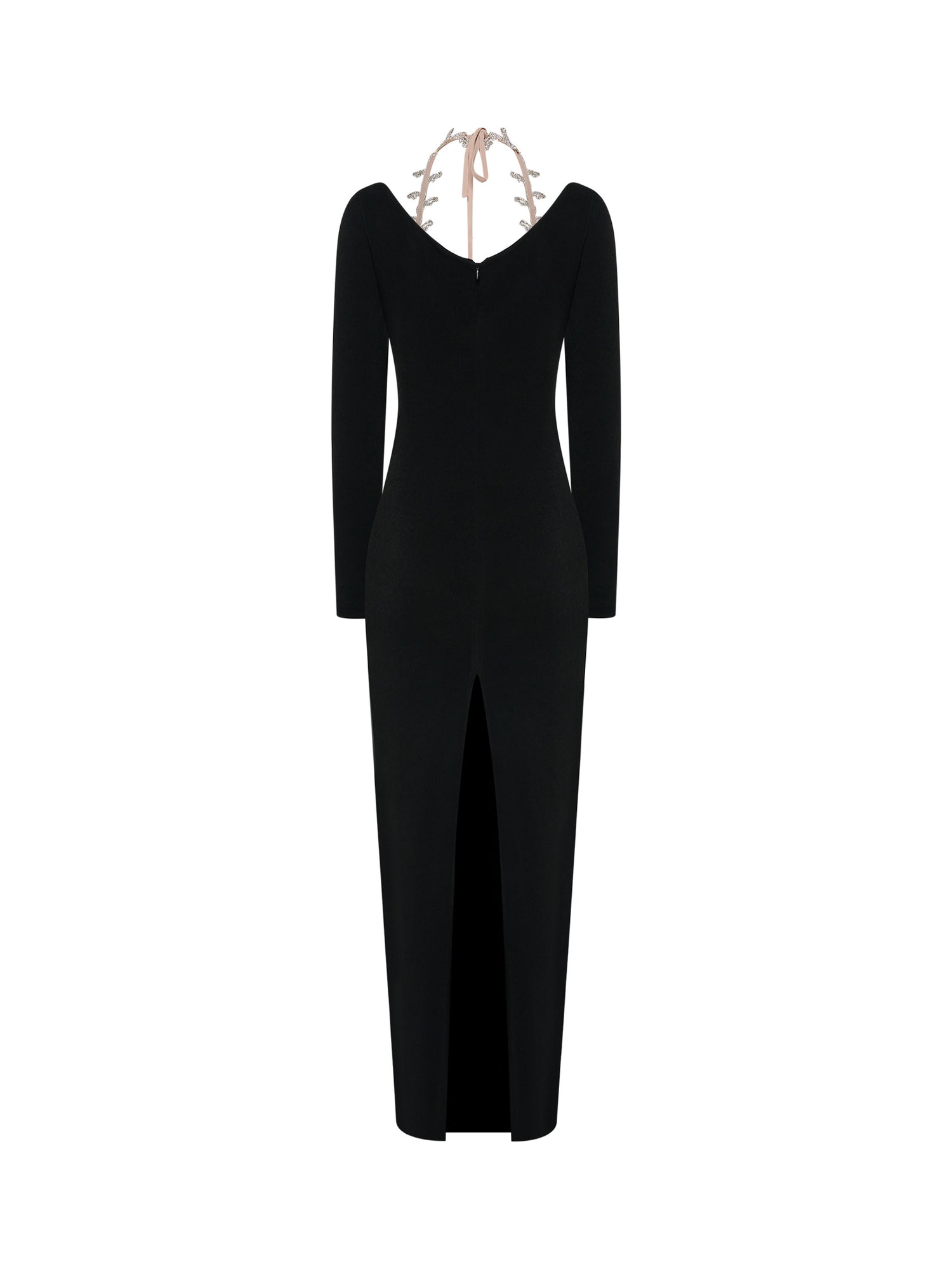 Black gown with crystal inlay