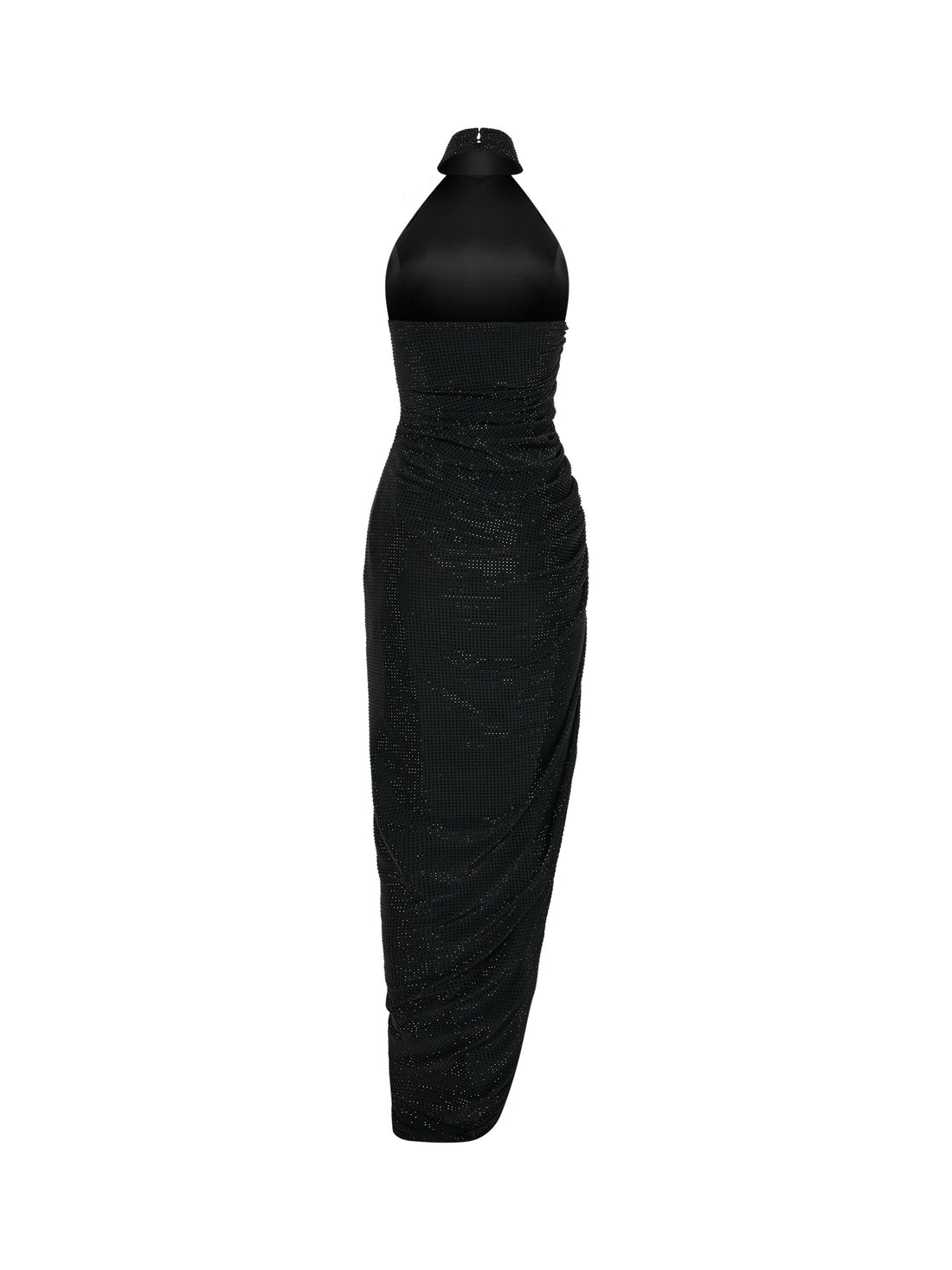 Black crystal-embellished gown