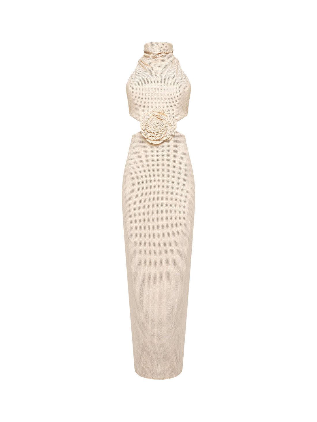 Ivory gown with floral waist detail