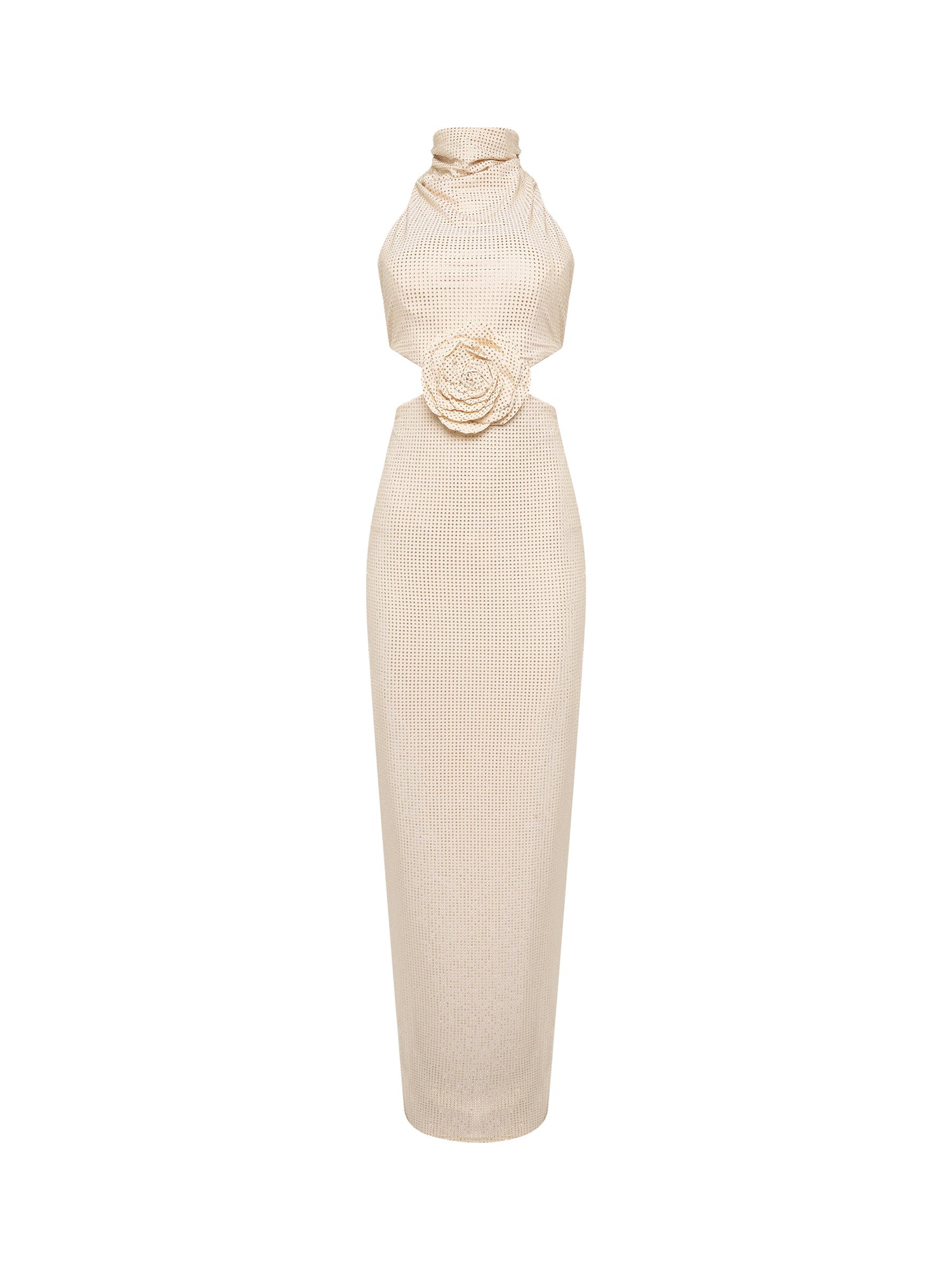 Ivory gown with floral waist detail