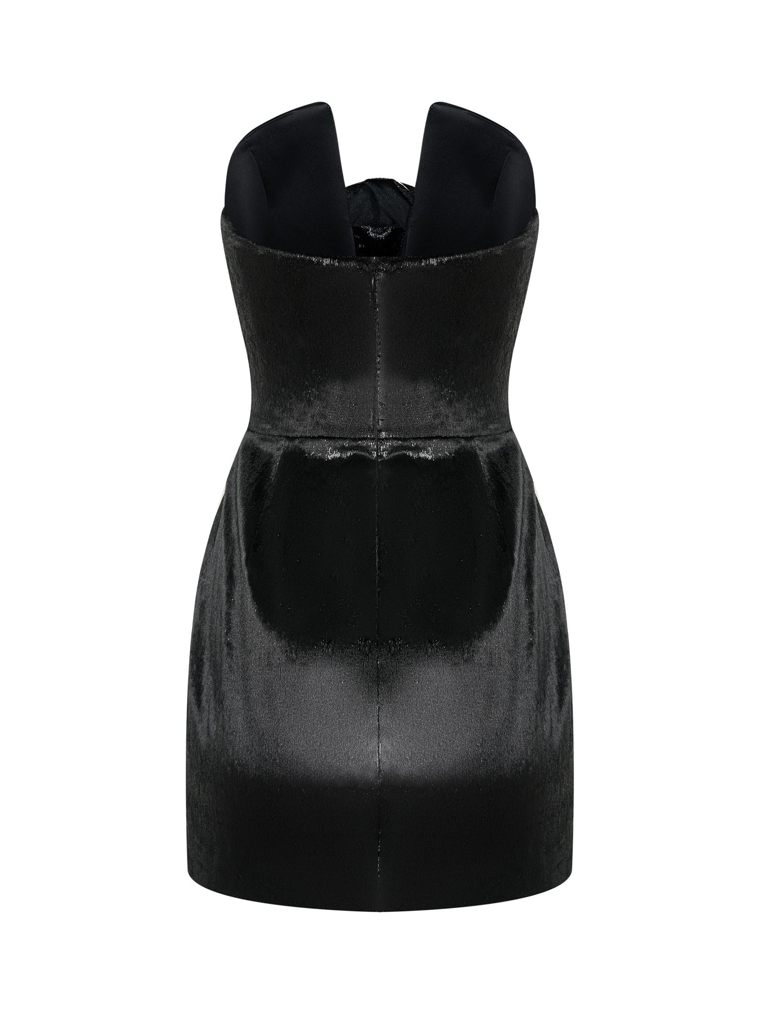 Black Mini Dress with Rose Appliqué